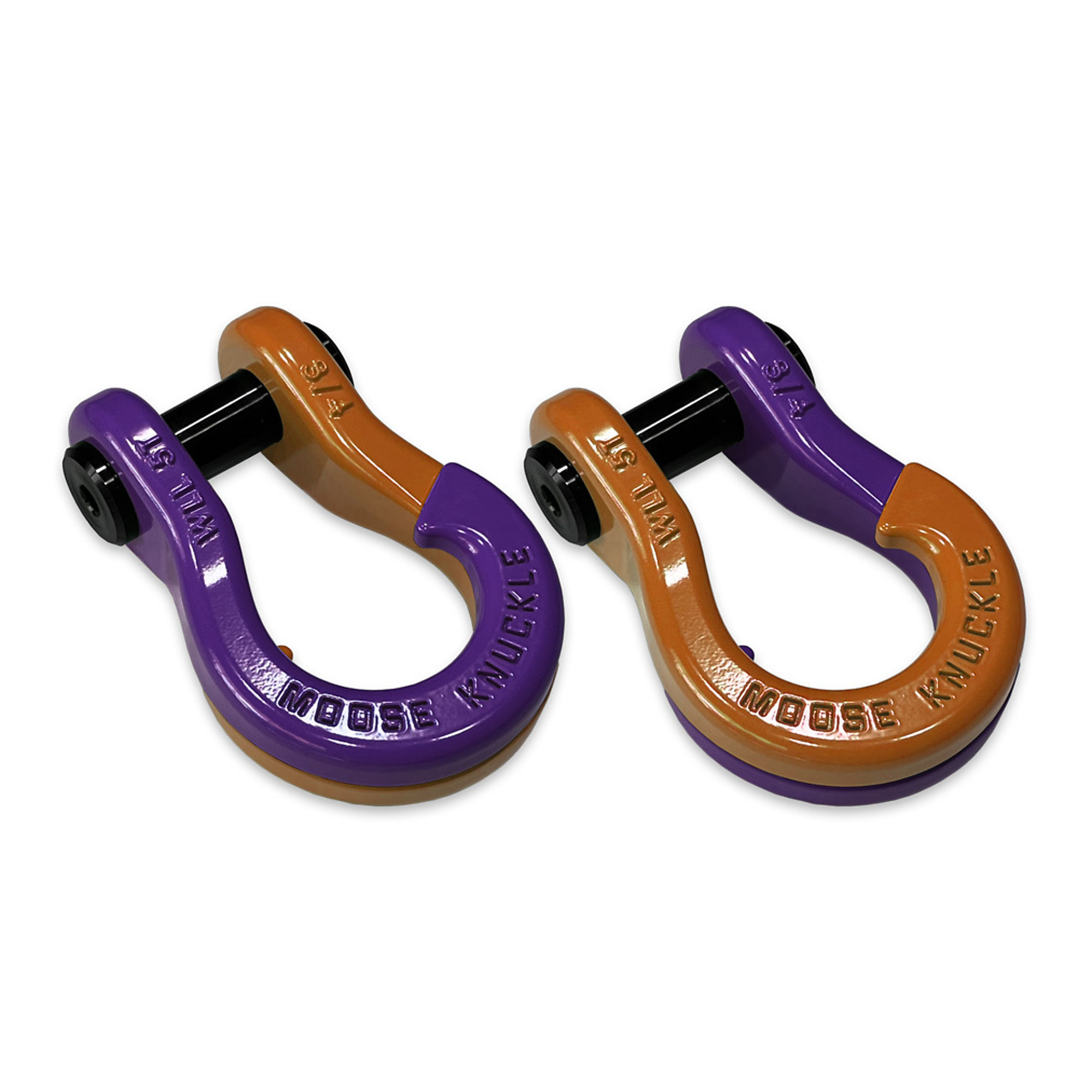 Moose Knuckle Offroad, 3/4 Jowl SplitShackle Grape Escape / Obscene Orange, Working Load Limit 10000 lb, Model FN000020-060