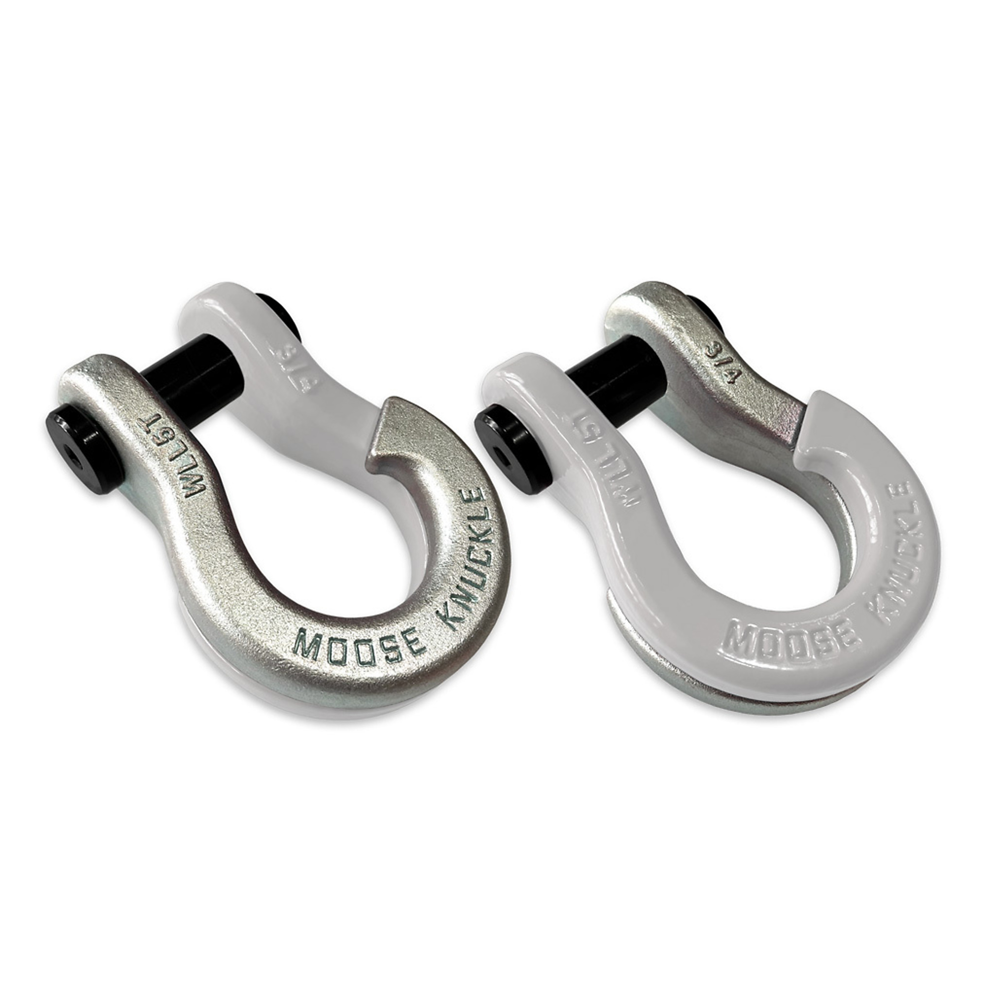 Moose Knuckle Offroad, 3/4 Jowl Split Shackle Nice Gal / Pure White, Working Load Limit 10000 lb, Model FN000020-147