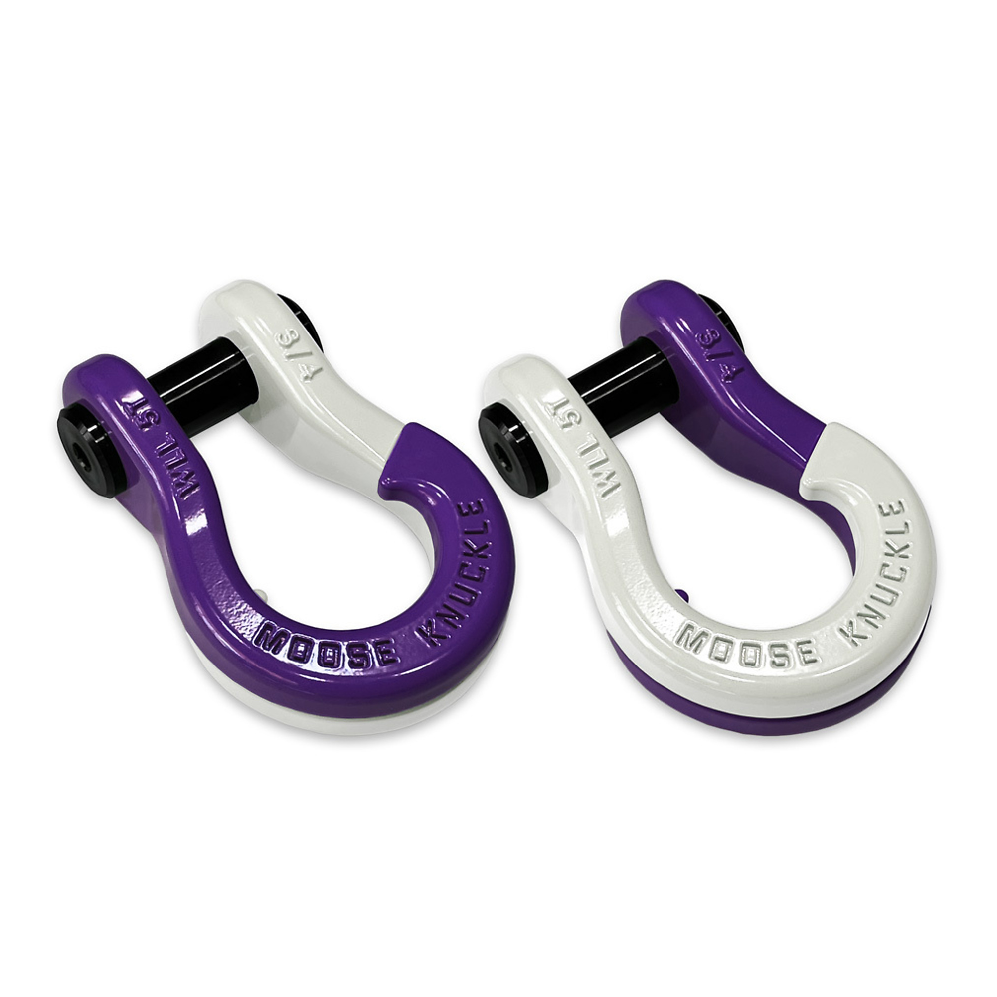 Moose Knuckle Offroad, 3/4 Jowl Split Shackle Grape Escape / Pure White, Working Load Limit 10000 lb, Model FN000020-056