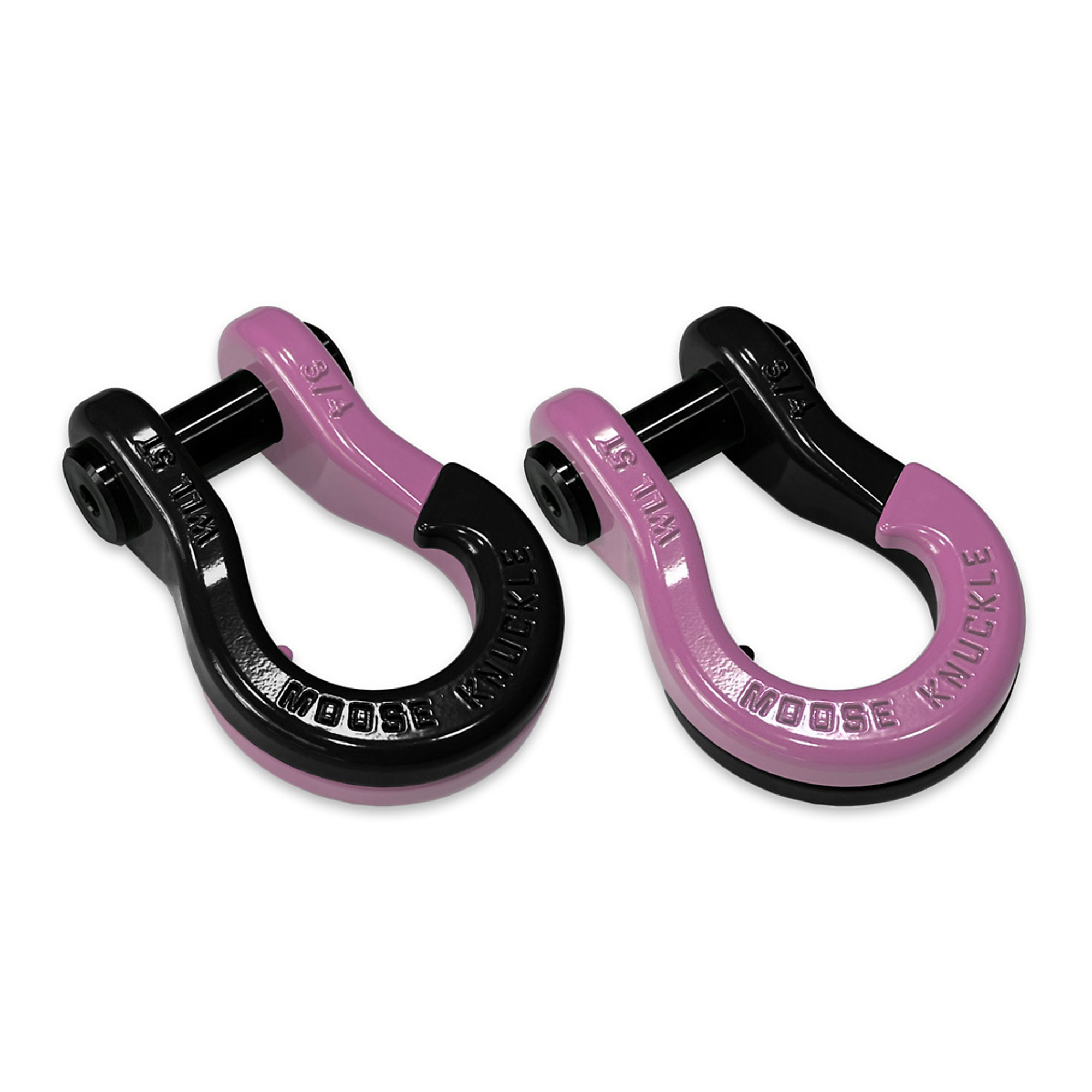 Moose Knuckle Offroad, 3/4 Jowl Split Shackle Black Hole / Pretty Pink, Working Load Limit 10000 lb, Model FN000020-023