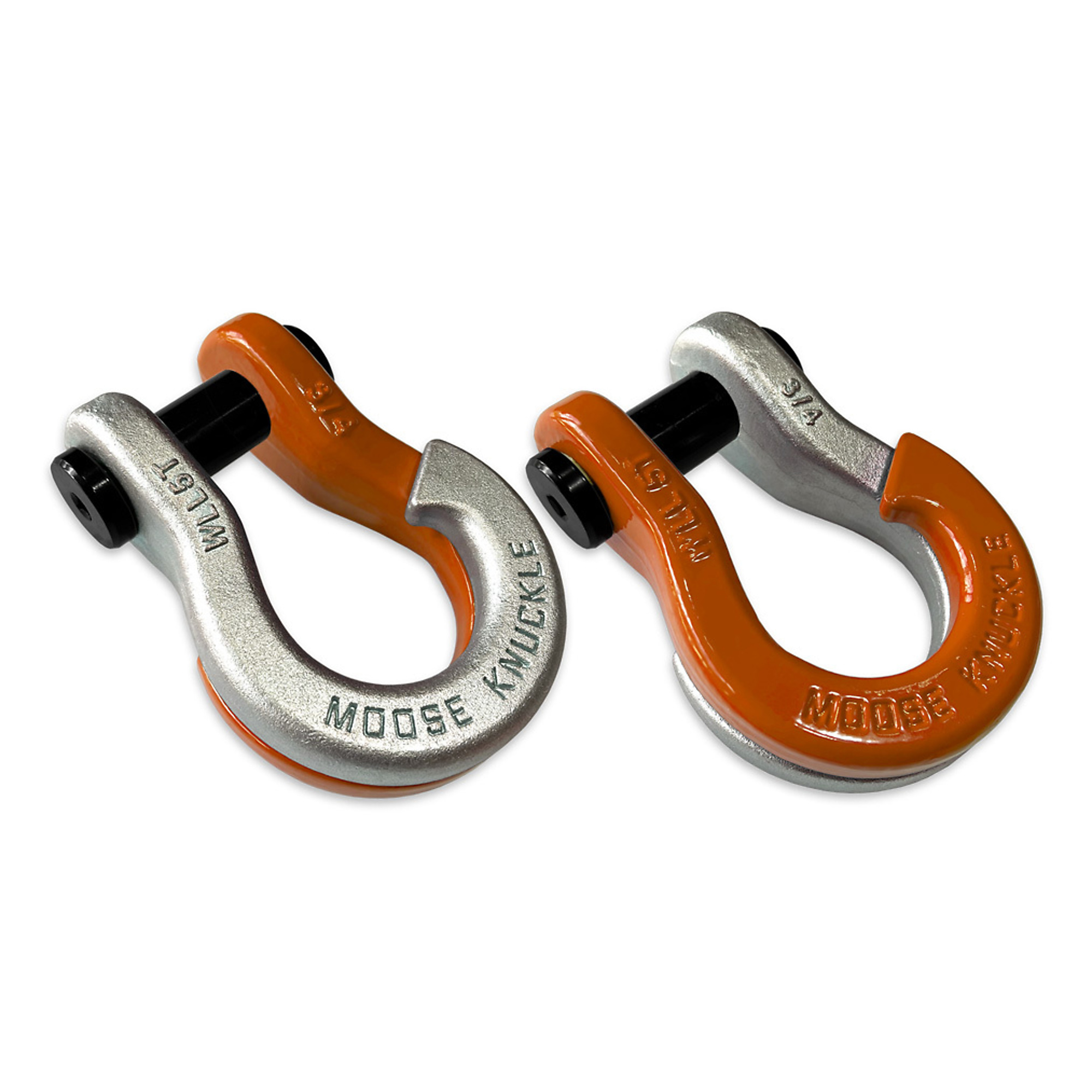 Moose Knuckle Offroad, 3/4 Jowl Split Shackle Nice Gal / Obscene Orange, Working Load Limit 10000 lb, Model FN000020-152