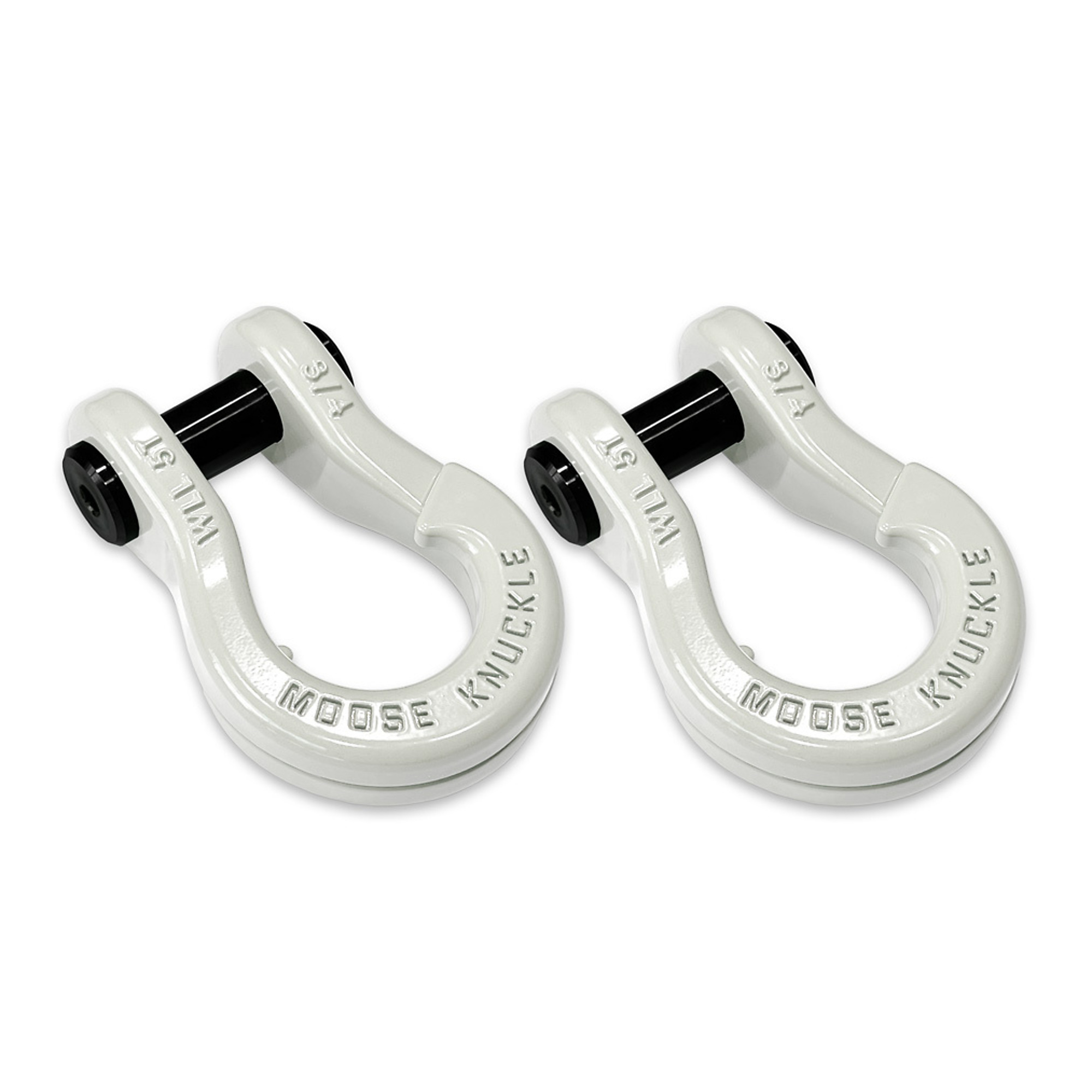 Moose Knuckle Offroad, 3/4 Jowl Split Shackle Pure White / Pure White, Working Load Limit 10000 lb, Model FN000020-040