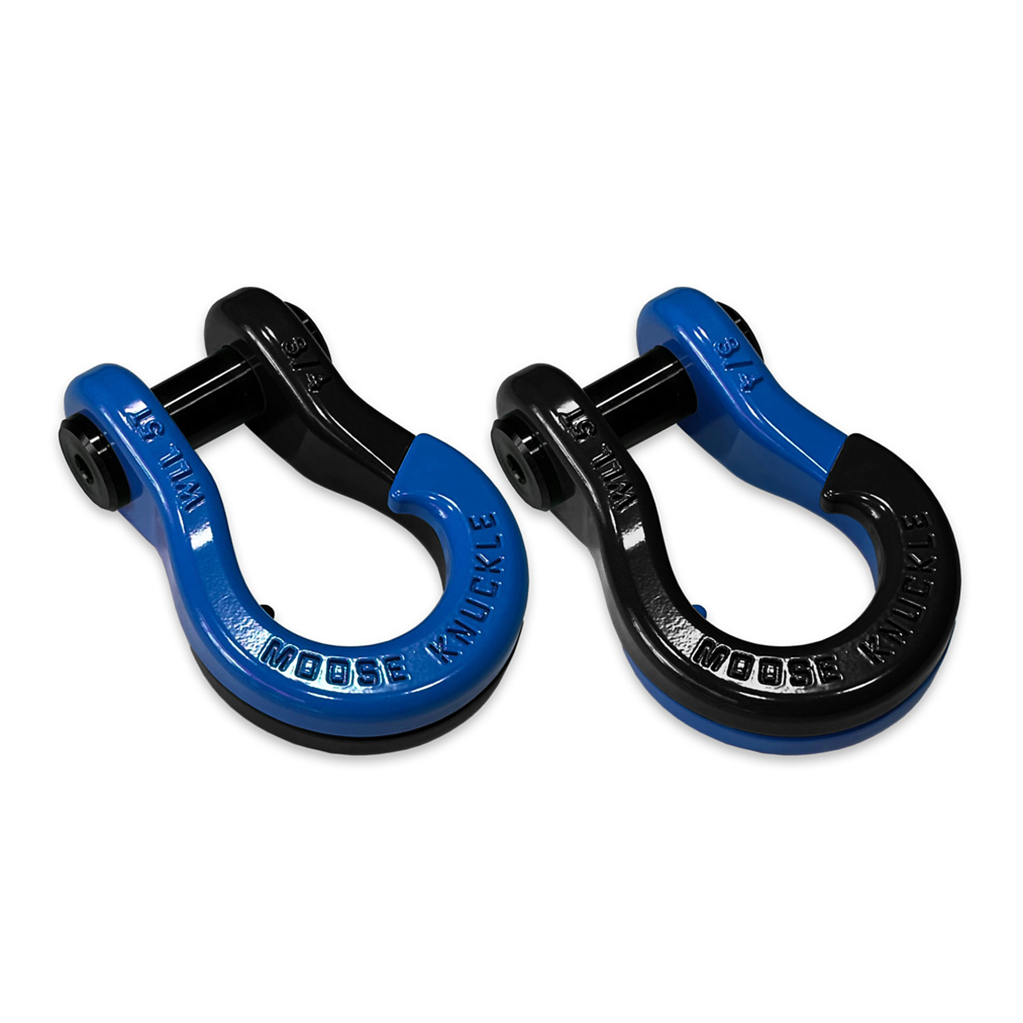 Moose Knuckle Offroad, 3/4 Jowl Split Shackle Blue Balls / Black Hole, Working Load Limit 10000 lb, Model FN000020-067