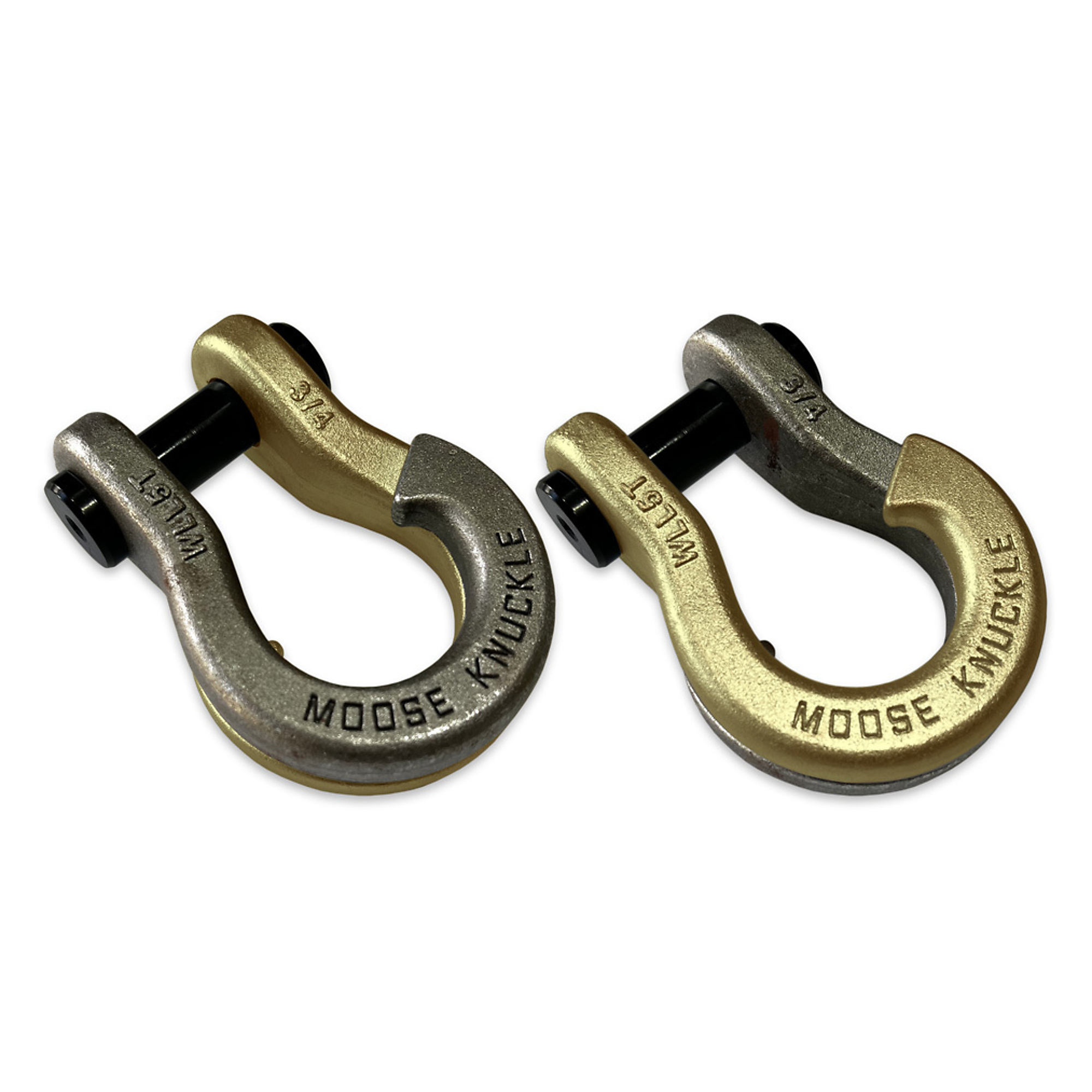 Moose Knuckle Offroad, 3/4 Jowl Split Shackle Raw Dog / Brass Knuckle, Working Load Limit 10000 lb, Model FN000020-182