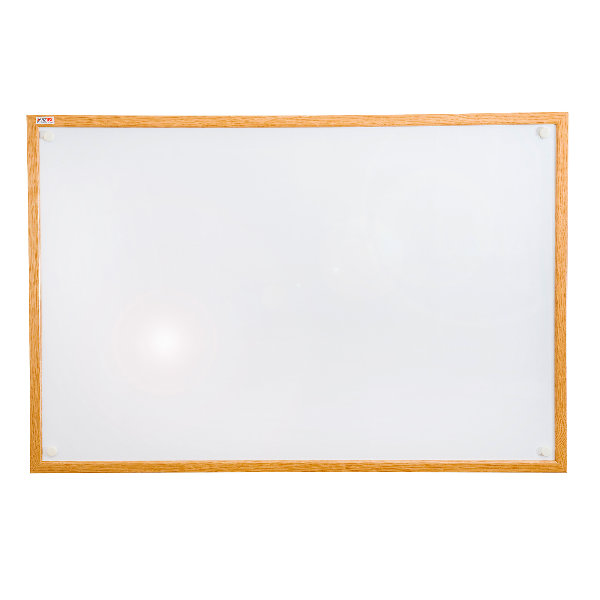 FLOORTEX Viztex , Lacq Steel Dry Erase Board;Oak Effect Frame 36x48 Color Finish White, Model FCVLM4836W