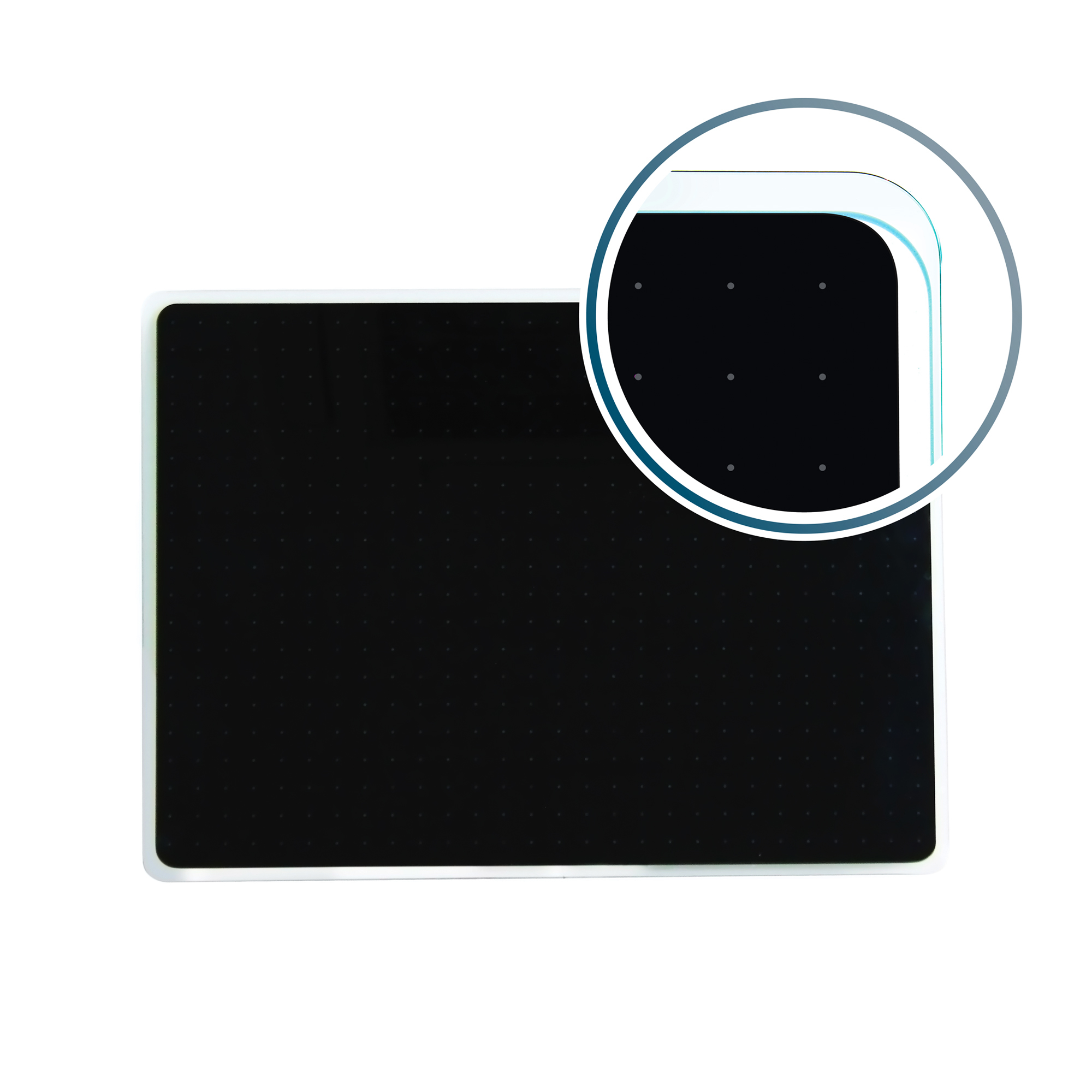 FLOORTEX Viztex , Glacier Black Grid Glass Dry Erase Board 24Inch x 36Inch, Color Finish Black, Model FCVGM2436BG