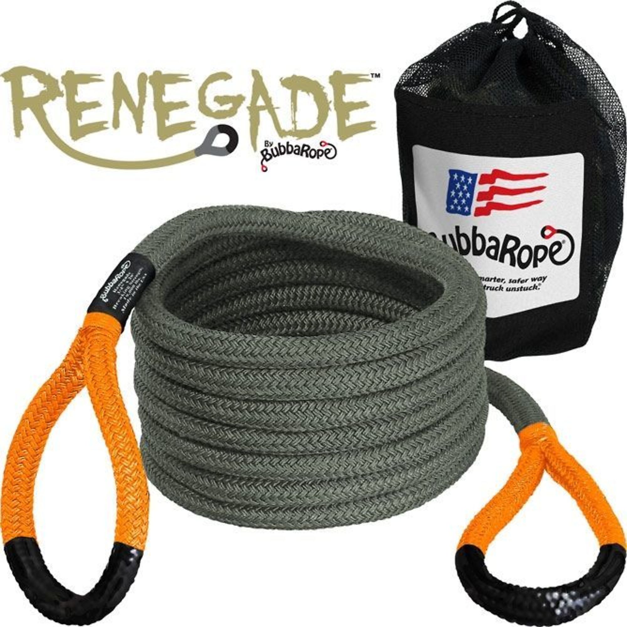 Bubba Rope, The Renegade Rope for Jeeps and Light Trucks, Length 360 in, Material HMPE, Model 176655DRG