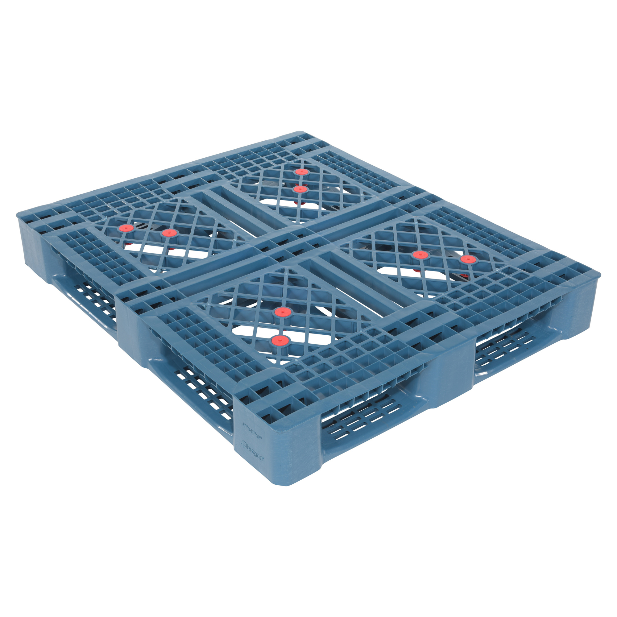 Vestil, 48x40 Blue Poly Pallet, Length 48 in, Width 40 in, Height 12 in, Model PLP4-4840-BLUE