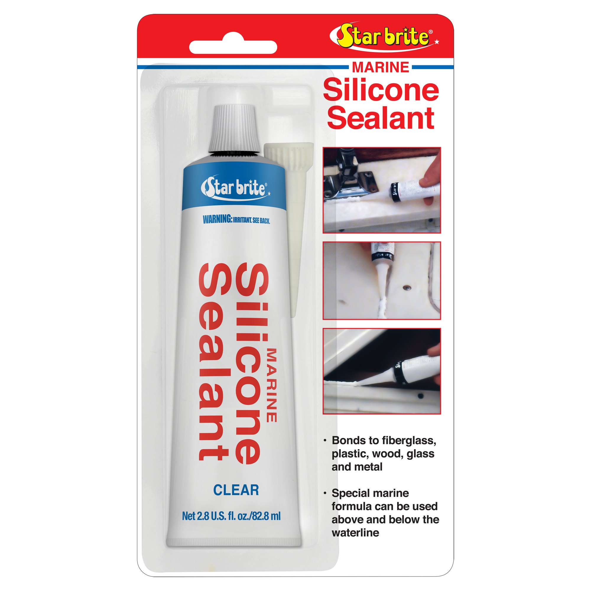 StarBrite, Marine Silicone Sealntal Clear 2.8 oz, Model 082102P