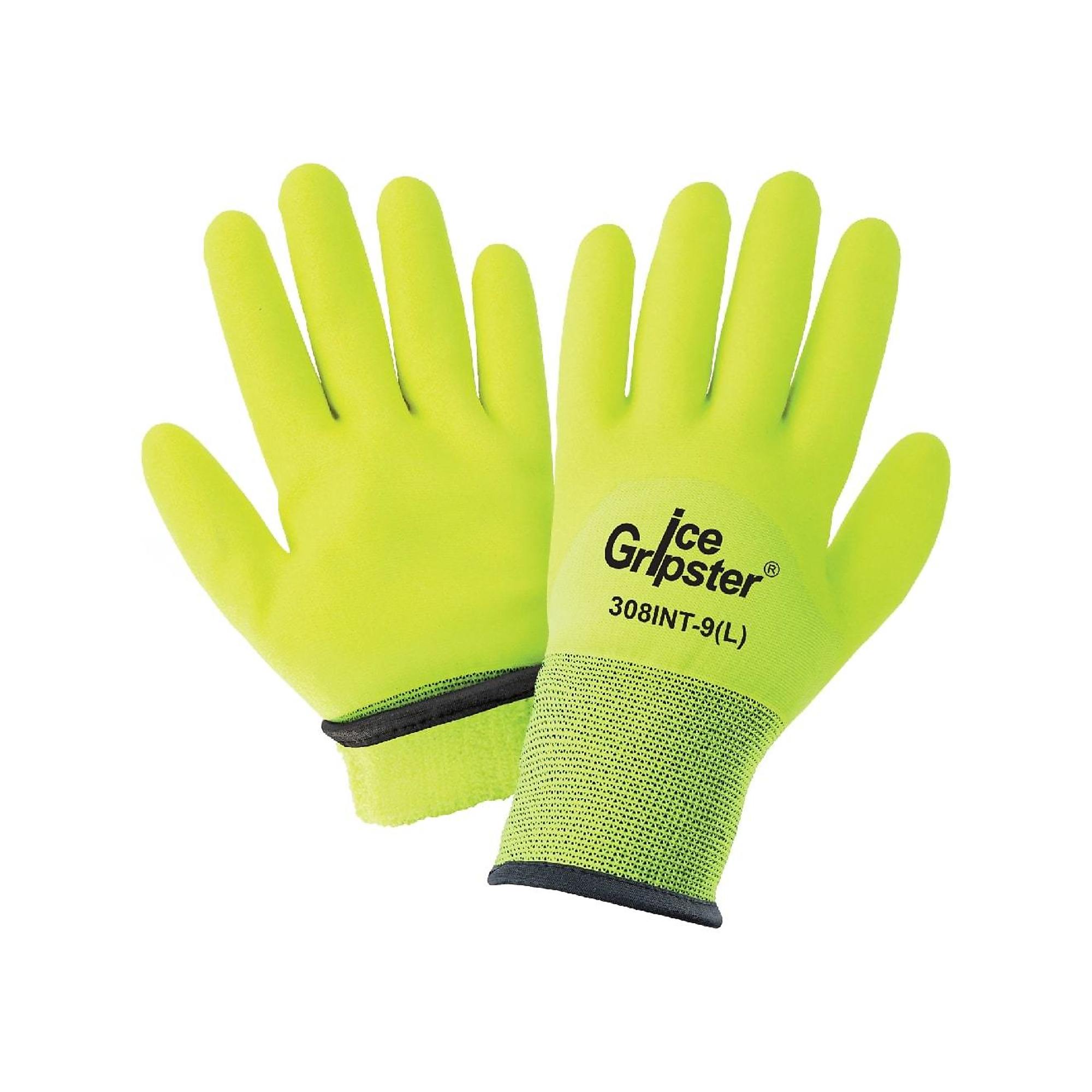 Global Glove Ice Gripster , HV Yel, Insulated, PVC Dip,Cut Resistant A2 Gloves- 12 Pairs, Size S, Color High Visibility Yellow/Green, Included (qty.)
