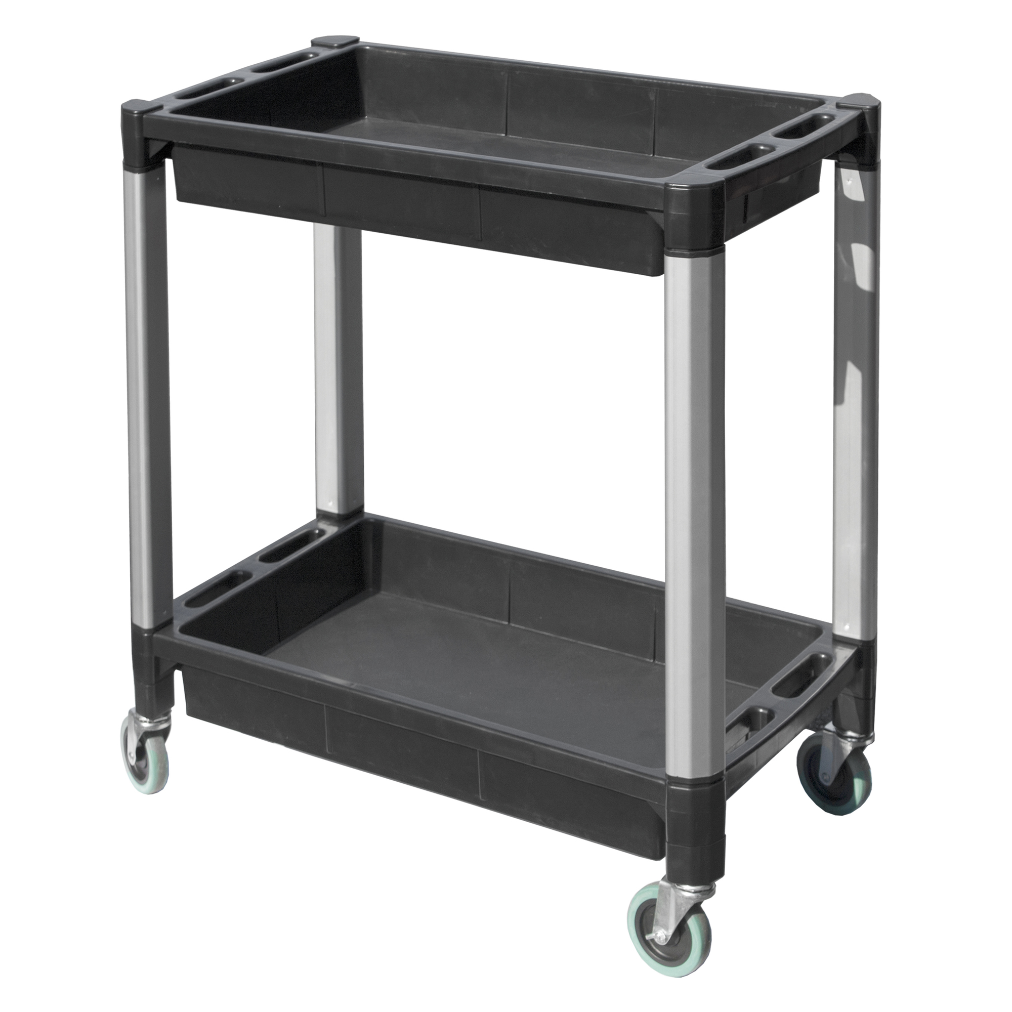 Avitec, Utility Service Cart with Two Trays, Total Capacity 300 lb, Shelves (qty.) 2 Material Polypropylene, Model BAC-110103