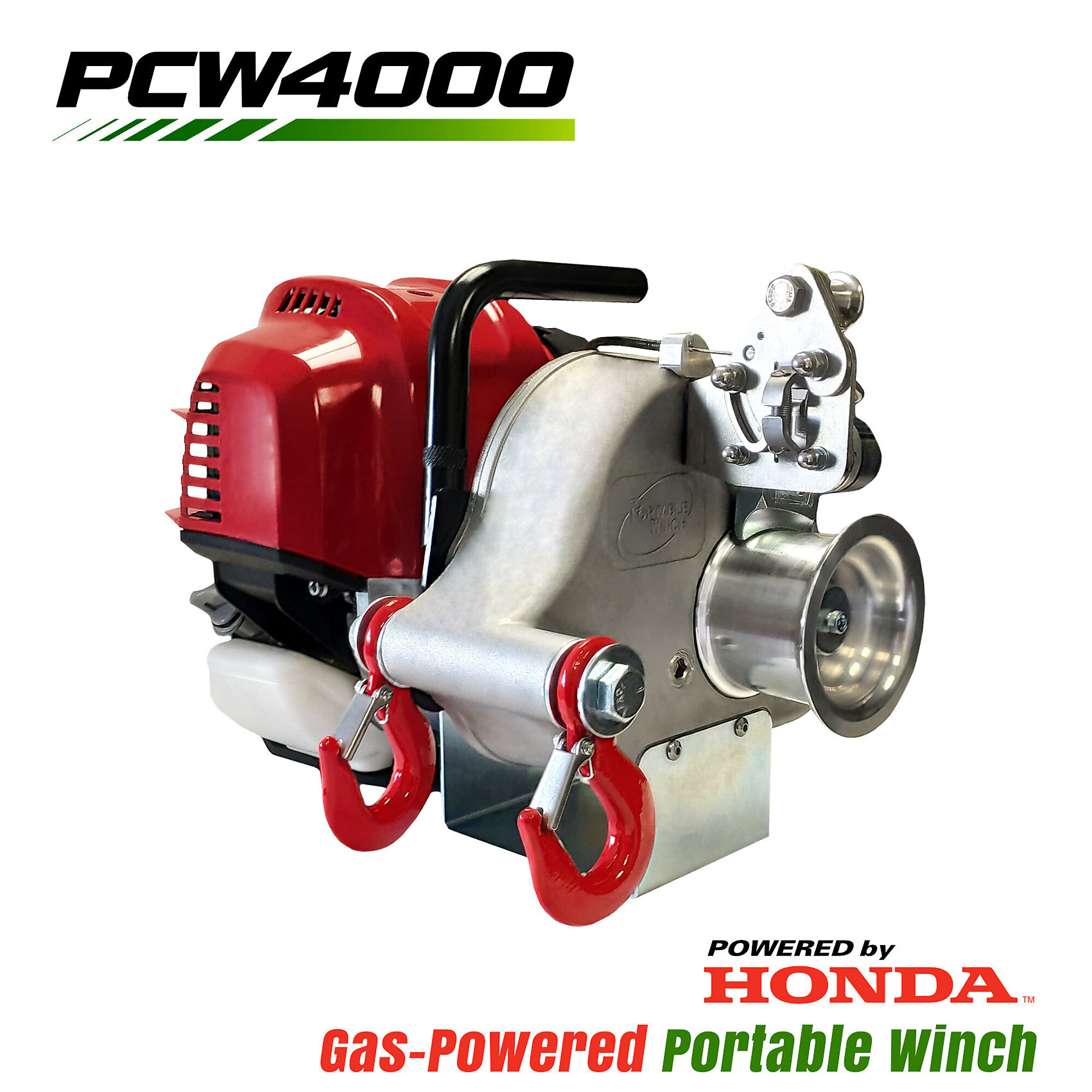 Portable Winch, Gas Pulling Winch - Honda GX50 Capacity (Line Pull) 2200 lb, Model PCW4000