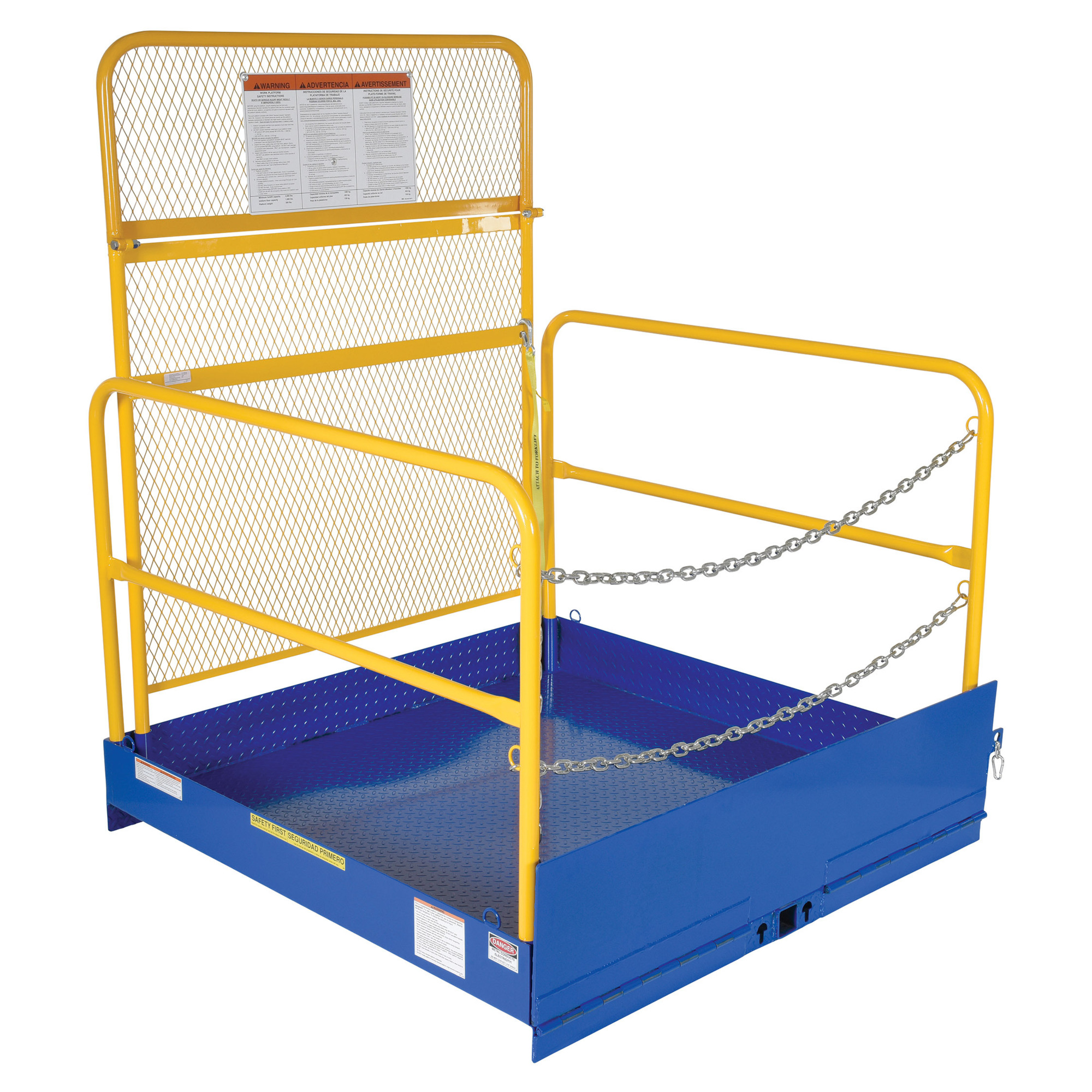 Vestil, 54Inchx54Inch Portable loading platform with handrails, Load Capacity 2000 lb, Extension Length 48.5 in, Extension Width 51 in, Model FTLP-