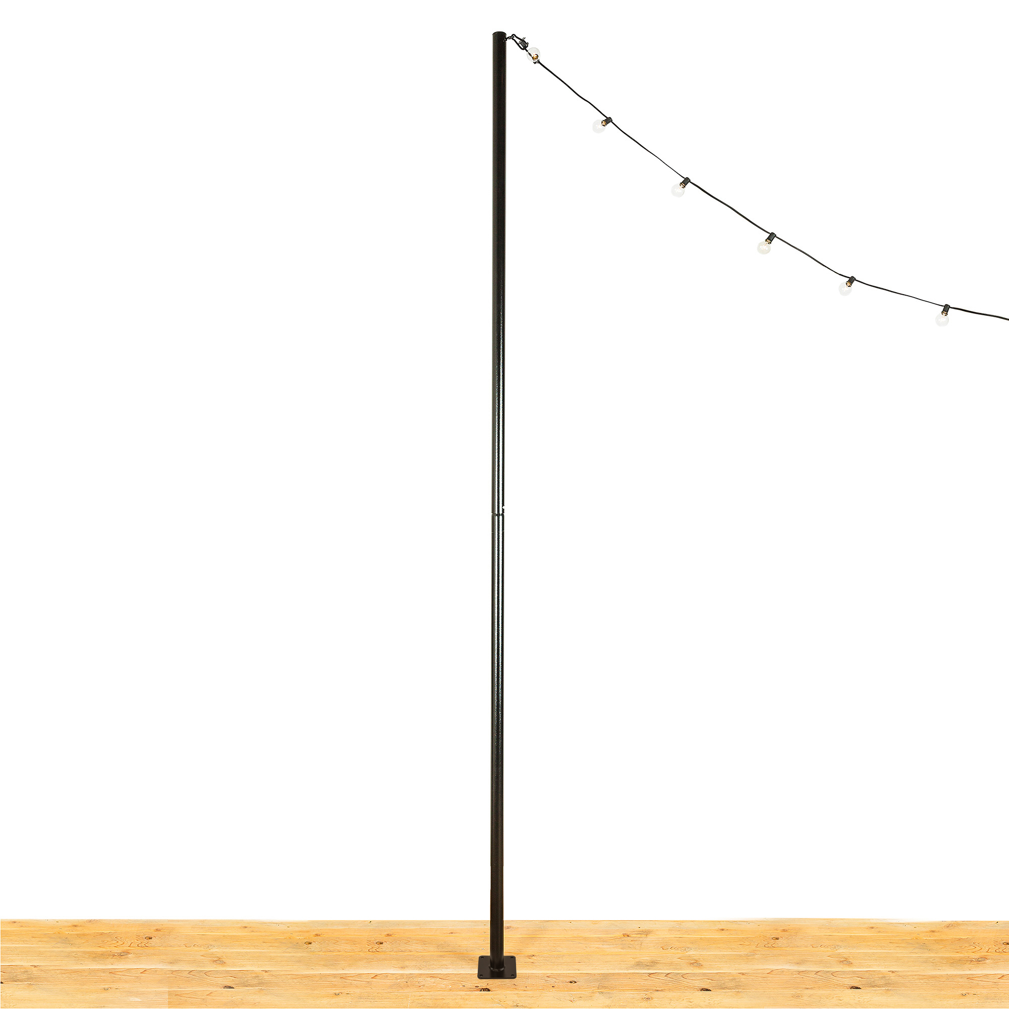 IYN, 9.5ft. String Light Pole Stand With Mounting Plate, Color Black, Included (qty.) 1 Model 32378