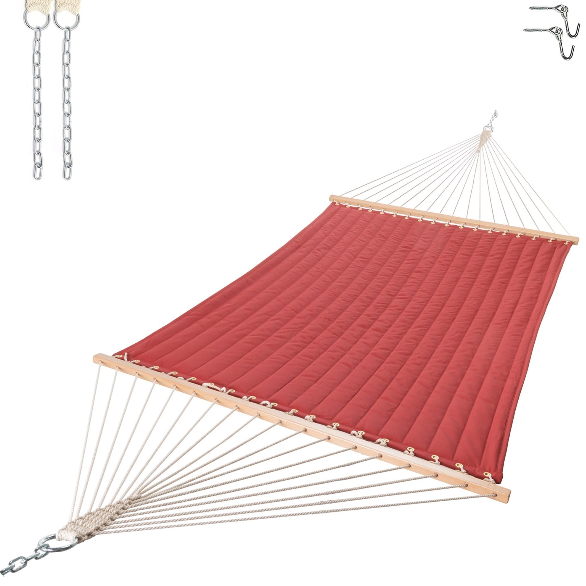 Castaway Living, Lg Quilted Hammock - Red, Color Red, Capacity 450 lb, Material Polyester, Model QHDRED