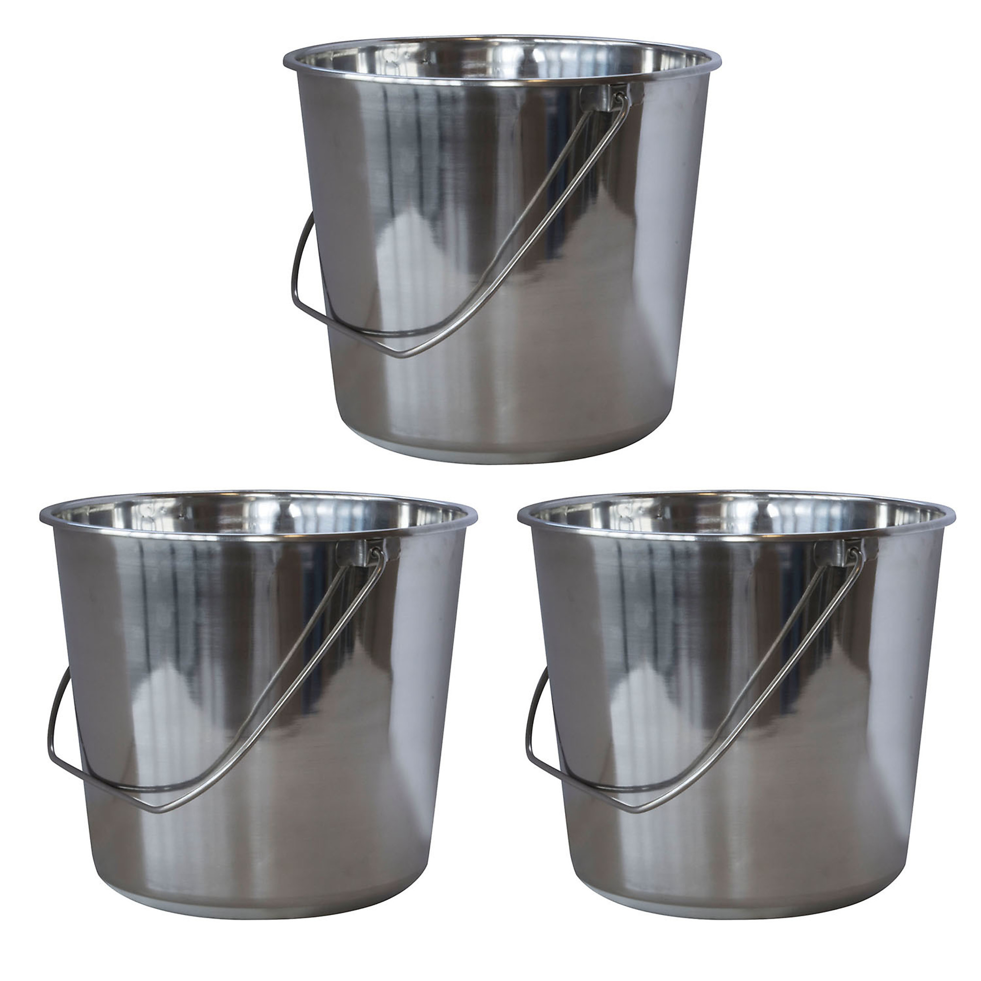 AMERIHOME, Medium Stainless Steel Bucket Set â 3 Piece, Included (qty.) 3 Material Stainless Steel, Model SSB237SET