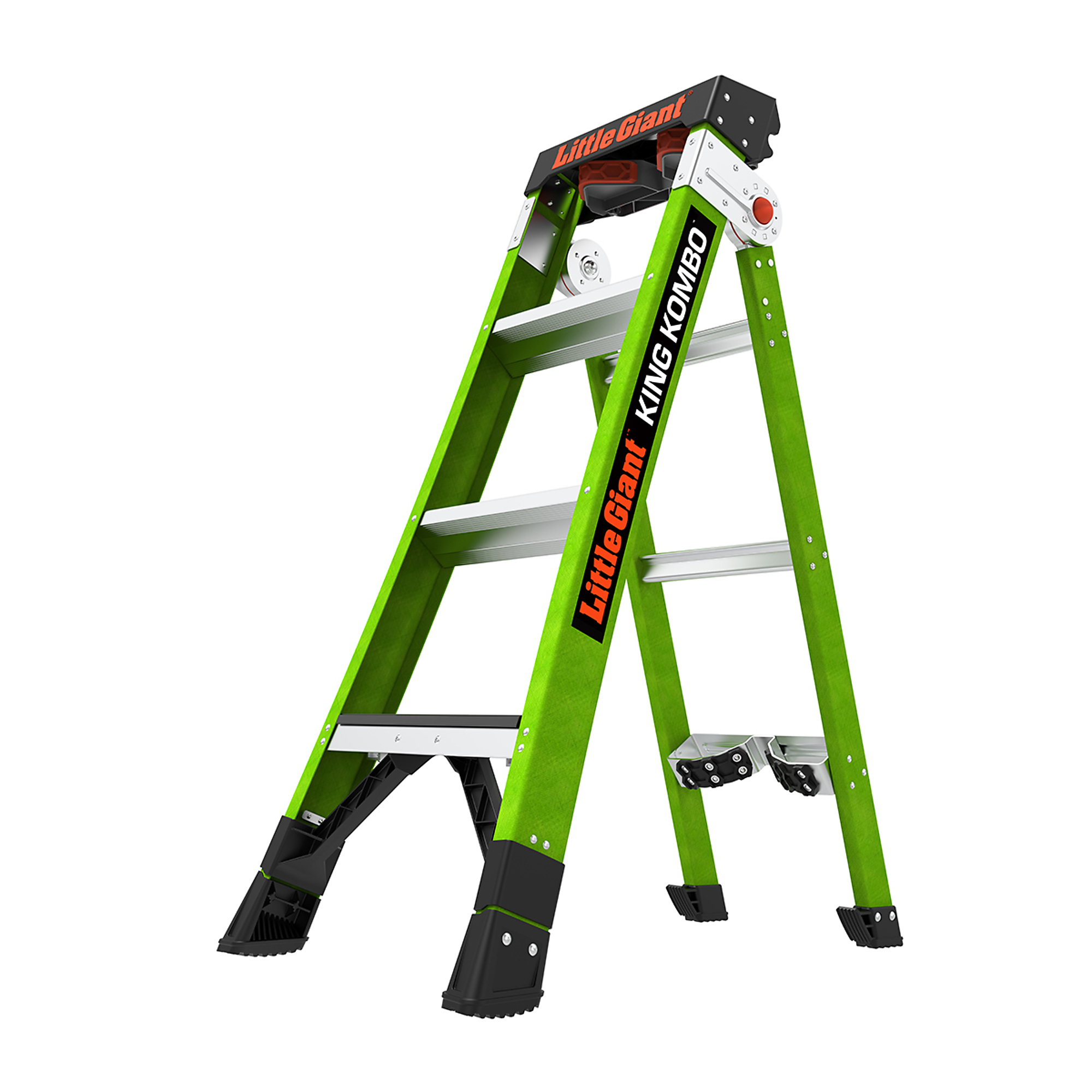 Little Giant Ladder, KING KOMBO Indust 4ft. 375lb Fiberglass Combo Ladder, Height 4 ft, Capacity 375 lb, Material Fiberglass, Model 13470-071