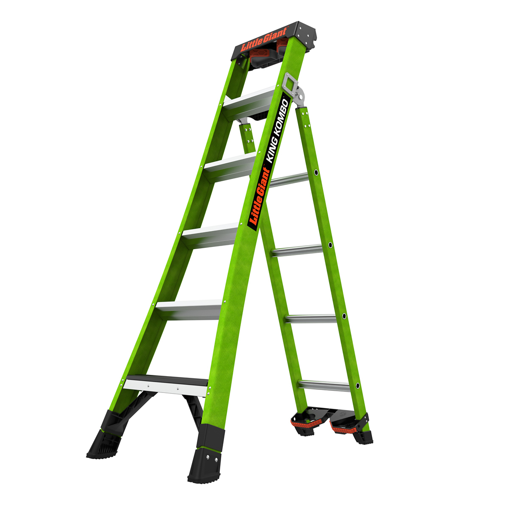 Little Giant Ladder, KING KOMBO Indust 6ft. 375lb Fiberglass Combo Ladder, Height 6 ft, Capacity 375 lb, Material Fiberglass, Model 13906-071