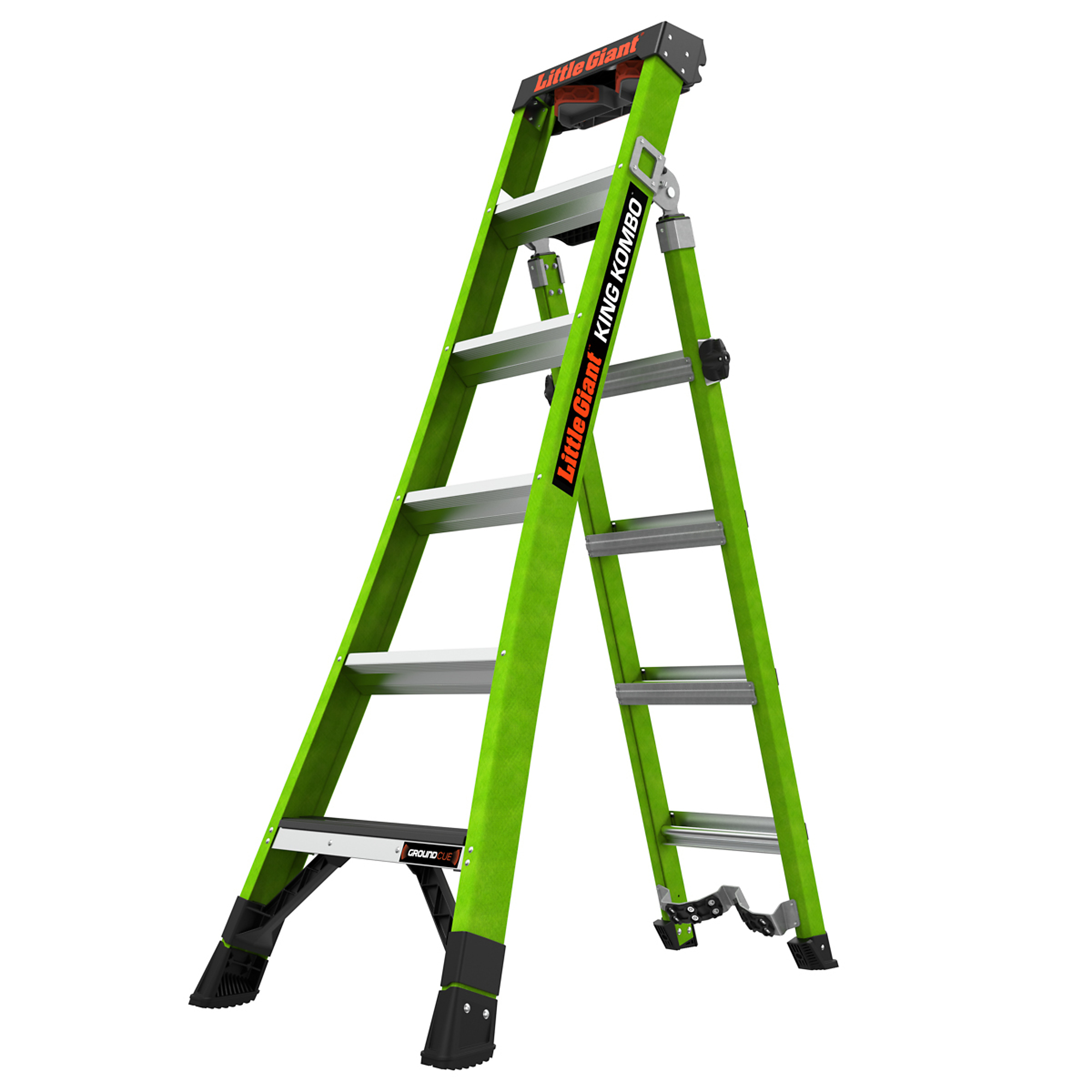 Little Giant Ladder, KING KOMBO XT 6ft. 375 lb. Fiberglass Combo Ladder, Height 6 ft, Capacity 375 lb, Material Fiberglass, Model 13936-071