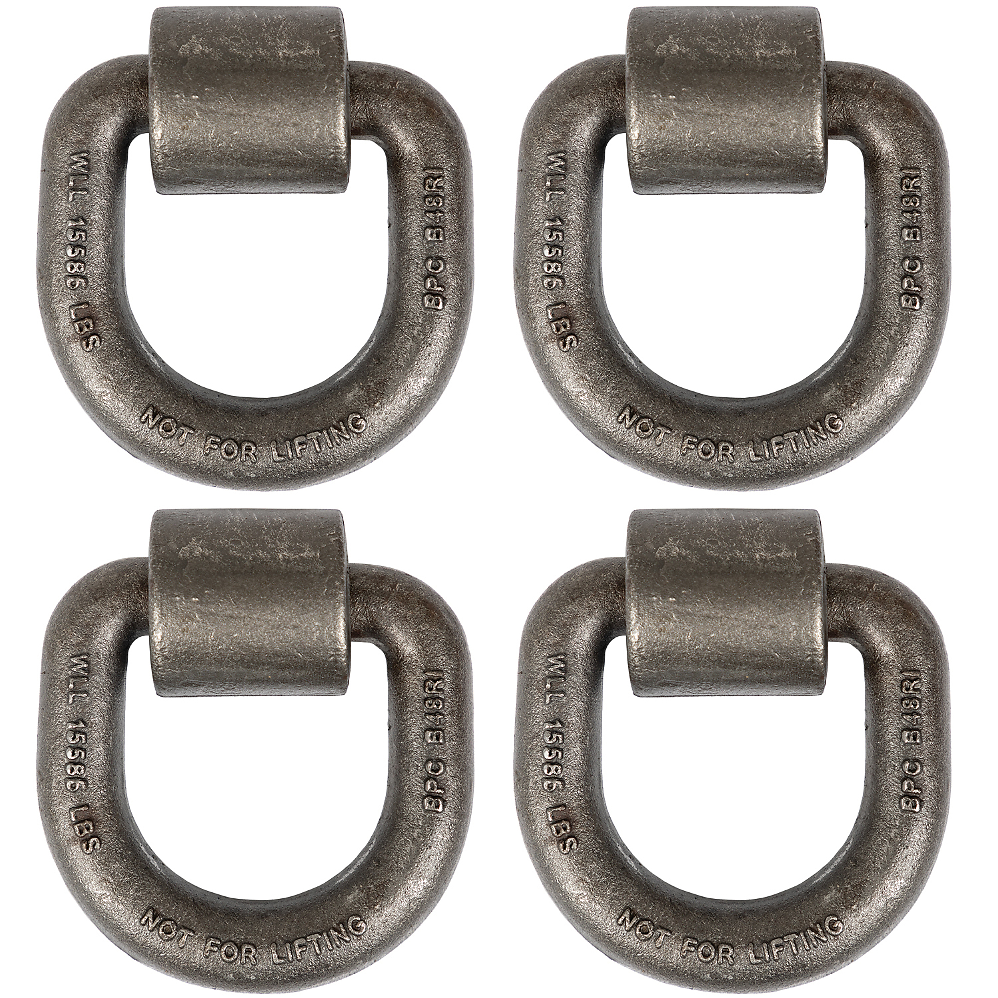 Buyers Products, D-RING, 1 DIA 3InchX3Inch, FORGED, W/BRKT, 4PK, Diameter 1 in, Working Load 15586 Included (qty.) 4 Model B48I4
