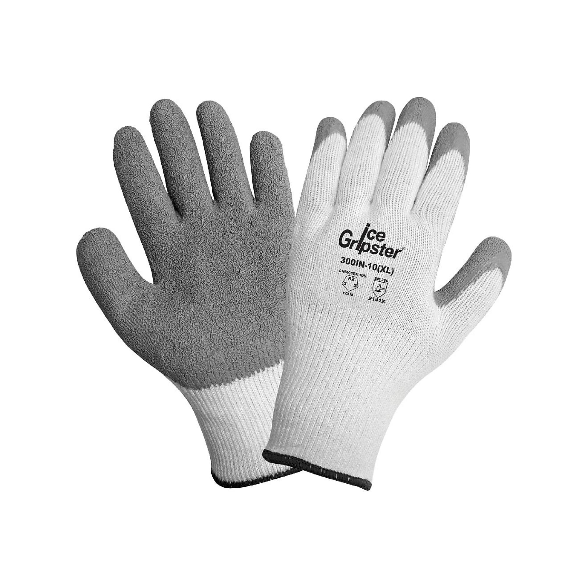 Global Glove Ice Gripster , White, Insulated, Rubber Dip, Cut Resist A2 Gloves- 12 Pairs, Size L, Color White/Gray, Included (qty.) 12 Model 300IN-(L)