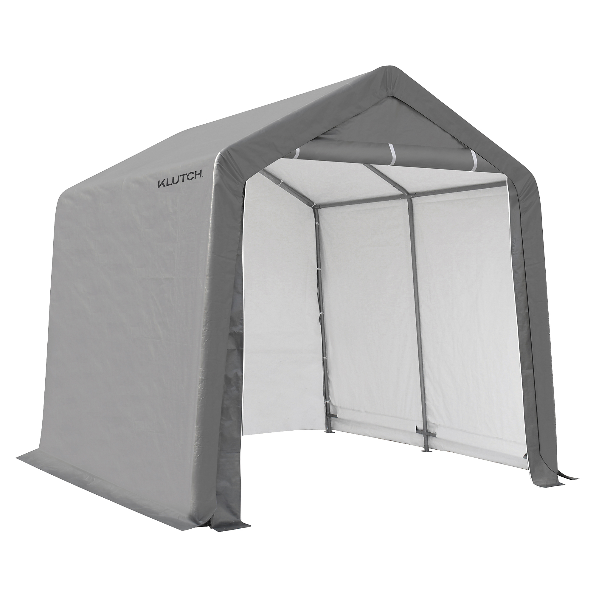 Klutch 10ft. x 10ft. x 9.6Inch Portable Shed, Gray, Model QP-204-18