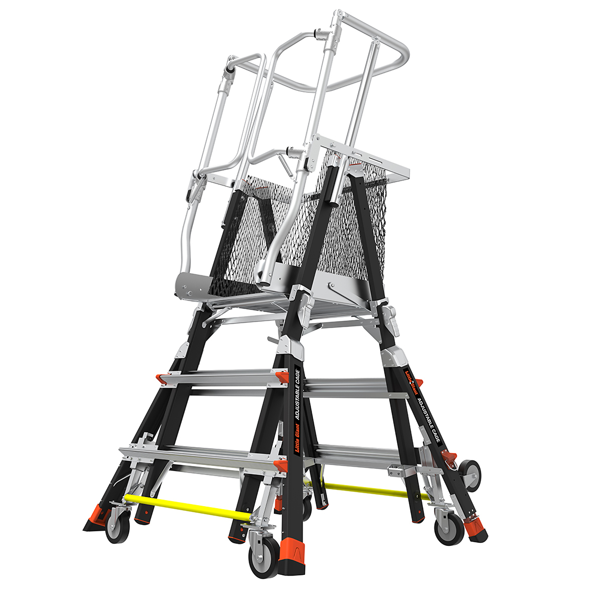 Little Giant Ladder, CAGE 3ft.-5ft. 375lb Adjustable Enc. Elevated Platform, Height 5 ft, Capacity 375 lb, Material Fiberglass, Model 18503-817