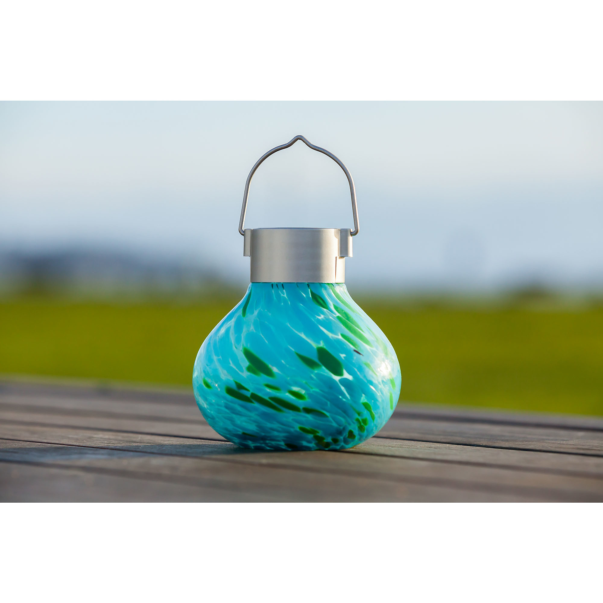 Allsop Home and Garden, Solar Glass Tea Lantern - Mint, Color Green, Included (qty.) 1 Model 30565