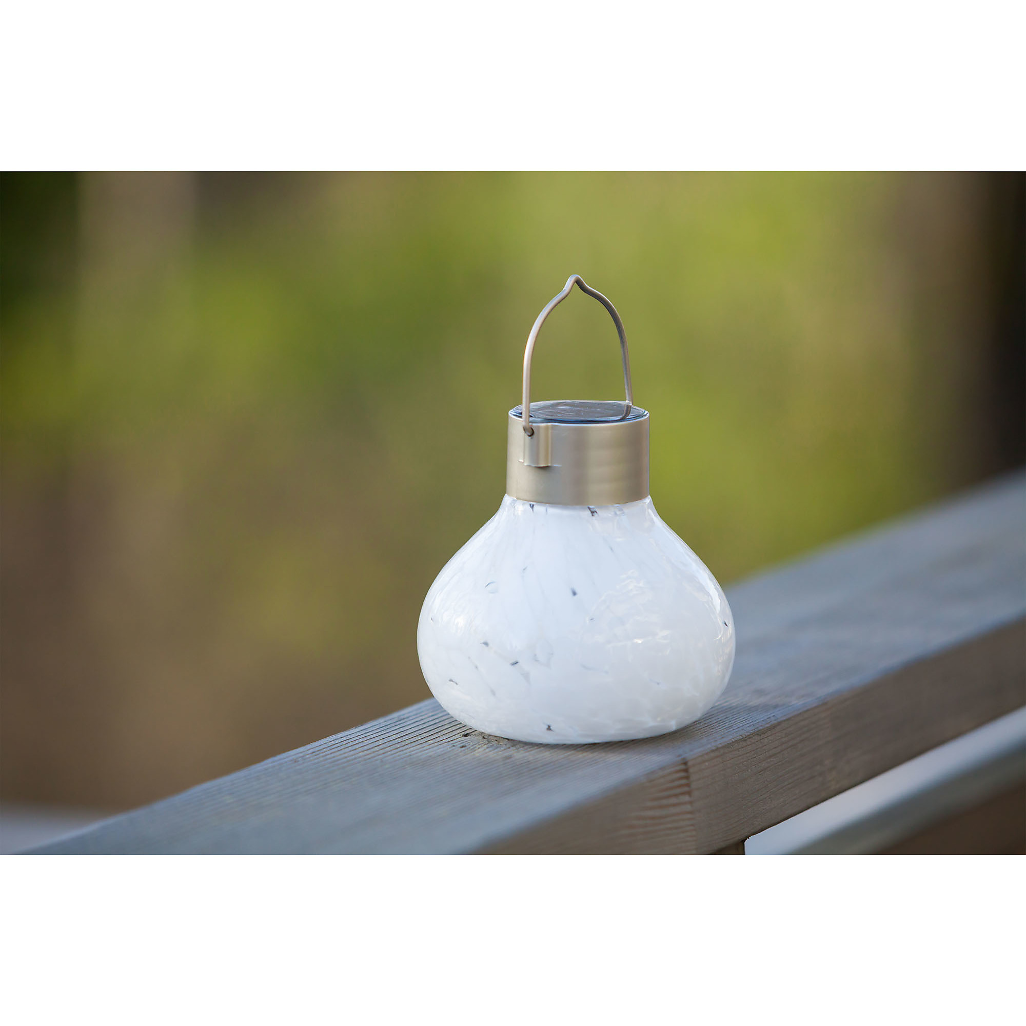 Allsop Home and Garden, Solar Glass Tea Lantern - White, Color White, Included (qty.) 1 Model 30454