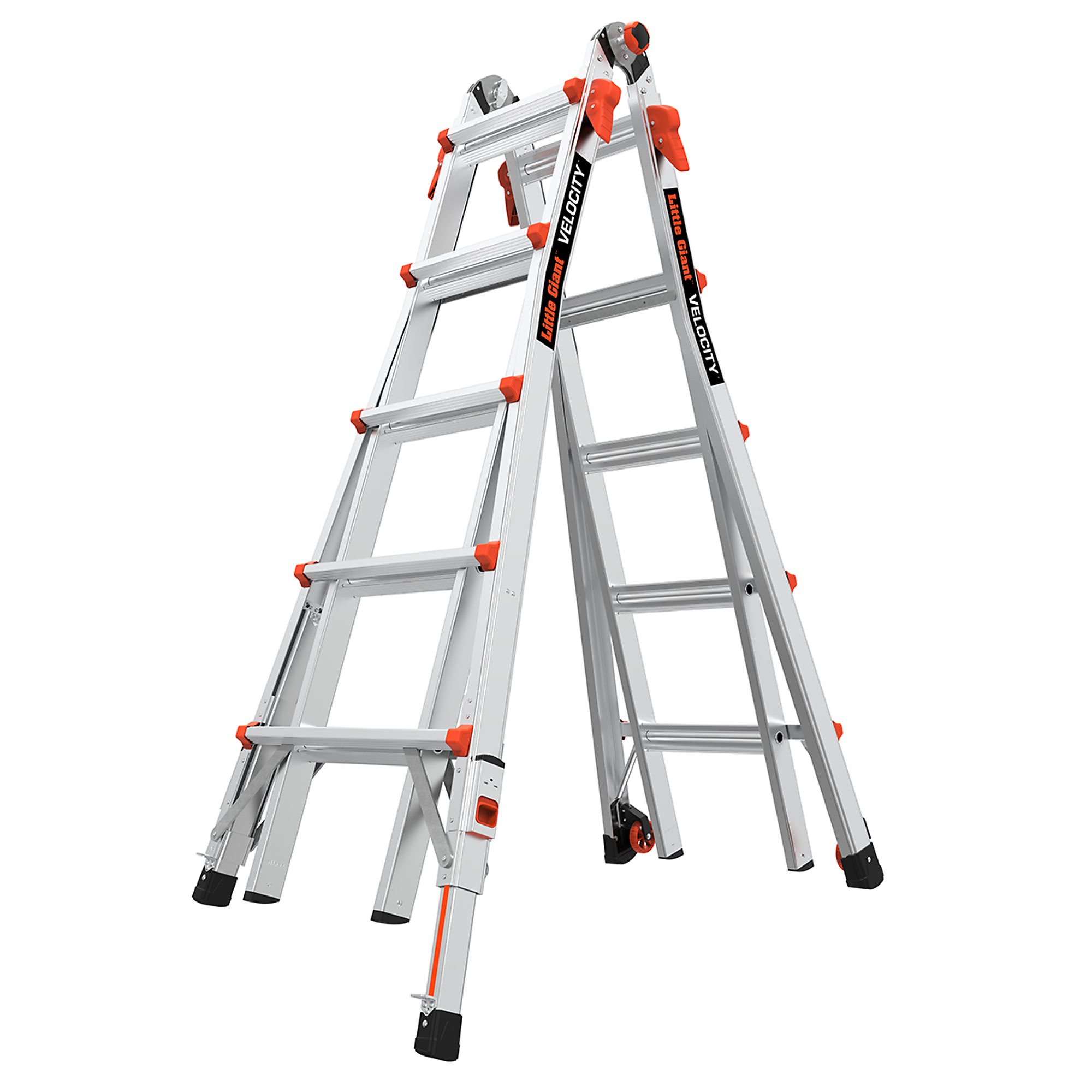 VELOCITY 22 300lb Alum Artic. Ext. Ladder Levelers, Height 22 ft, Capacity 300 lb, Material Aluminum, Model - Little Giant Ladder 15422-801