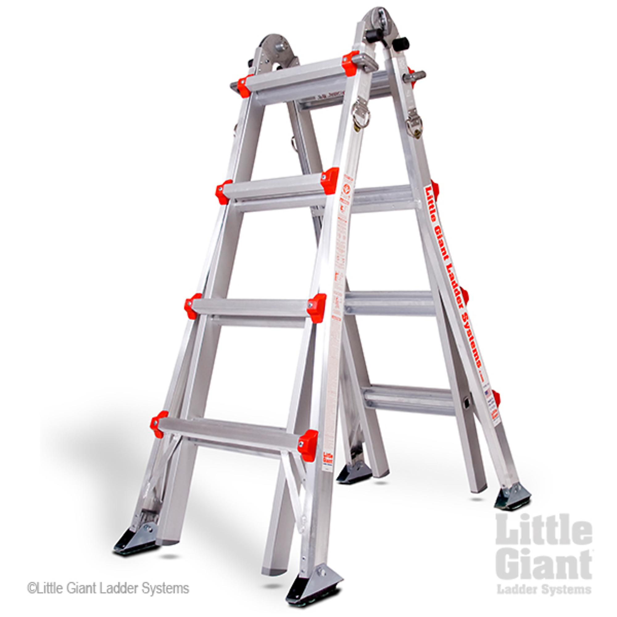 Little Giant Ladder, AIRCRAFT SUPPORT 17 300lb Alum Artic Extend Ladder, Height 17 ft, Capacity 300 lb, Material Aluminum, Model 10102AS