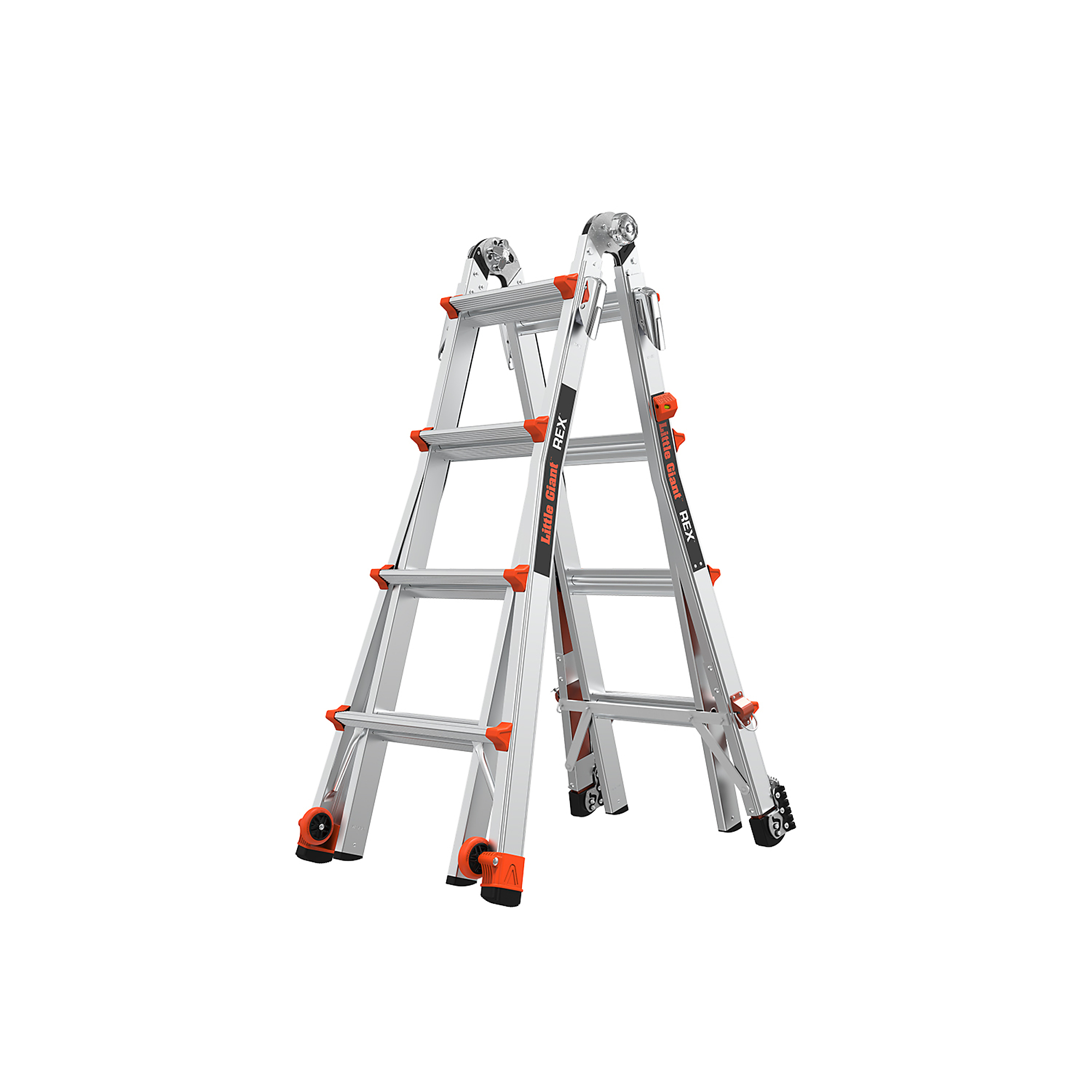 Little Giant Ladder, REX 17 300lb Alum Articulated Extend Ladder 3-Pft, Height 17 ft, Capacity 300 lb, Material Aluminum, Model 12017-880