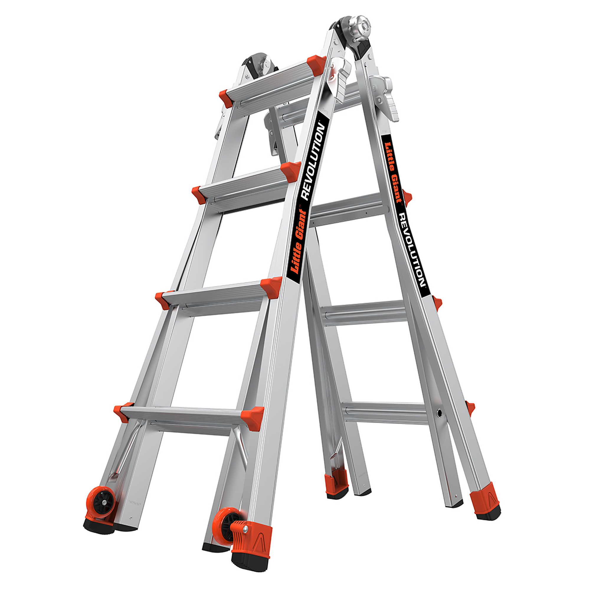 REVOLUTION 17 300lb Alum Articulated Extend Ladder, Height 17 ft, Capacity 300 lb, Material Aluminum, Model - Little Giant Ladder 13117-001