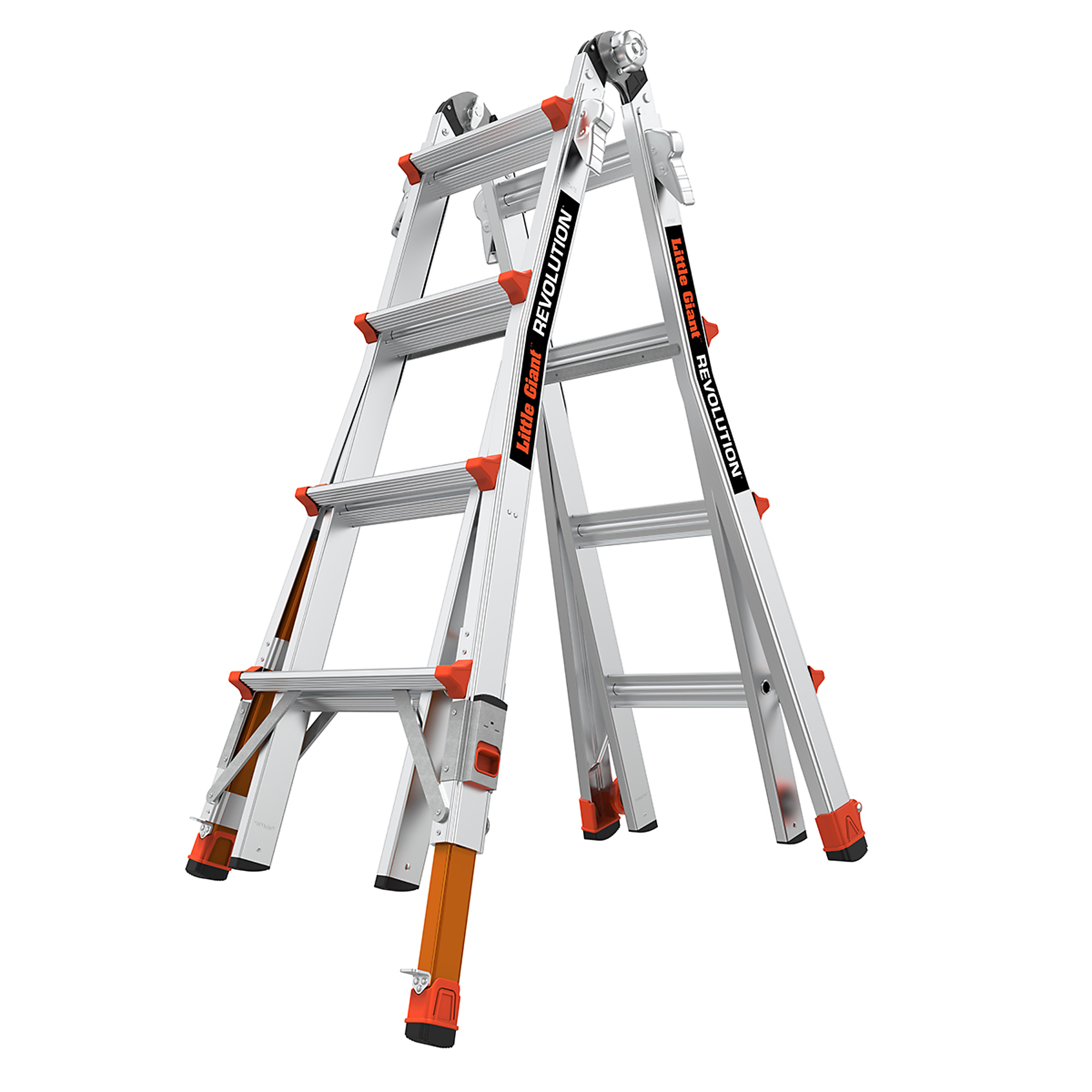 REVOLUTION 17 300lb Alum Articulated Extend Ladder, Height 17 ft, Capacity 300 lb, Material Aluminum, Model - Little Giant Ladder 13117-801