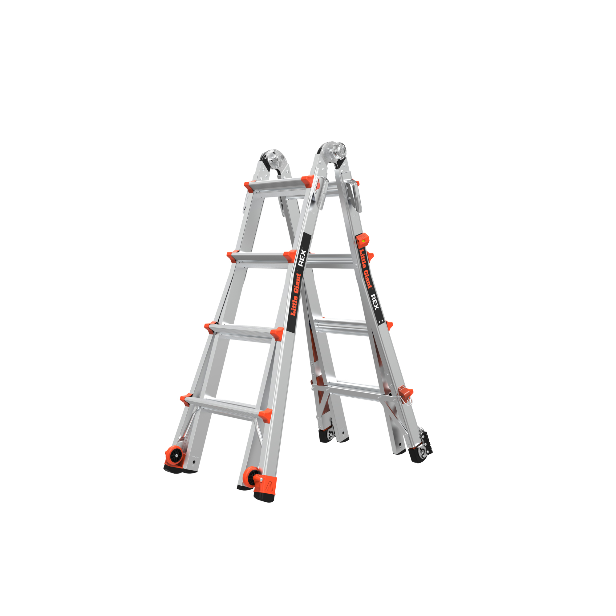 Little Giant Ladder, REX 17 375lb Alum Articulated Extend Ladder 3-Pft, Height 17 ft, Capacity 375 lb, Material Aluminum, Model 12117-880