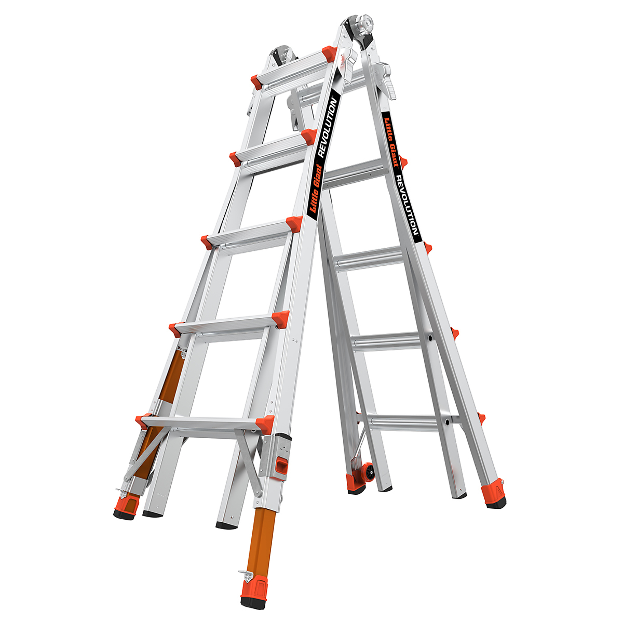 REVOLUTION 22 300lb Alum Articulated Extend Ladder, Height 22 ft, Capacity 300 lb, Material Aluminum, Model - Little Giant Ladder 13122-801