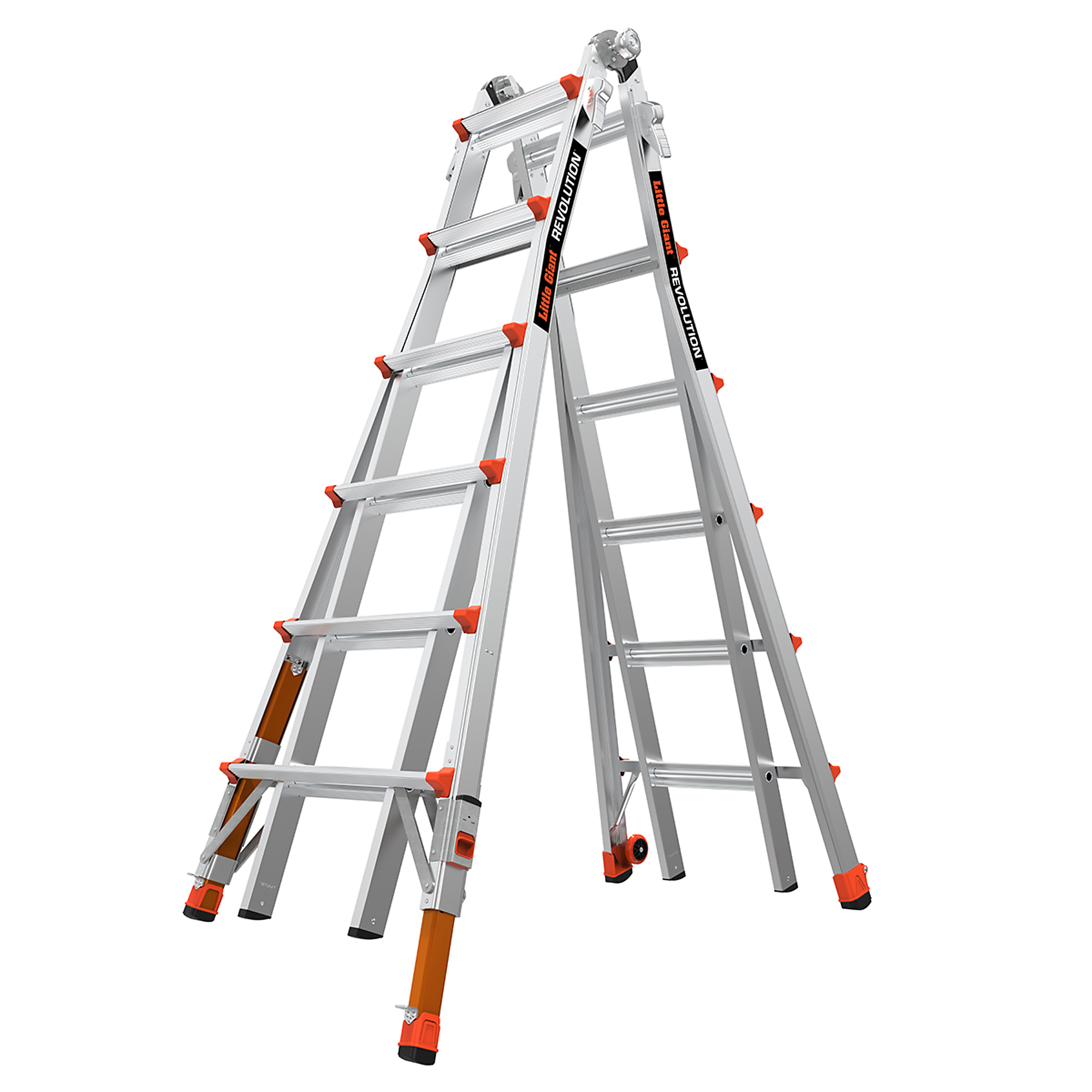REVOLUTION 26 300lb Alum Articulated Extend Ladder, Height 26 ft, Capacity 300 lb, Material Aluminum, Model - Little Giant Ladder 13126-801
