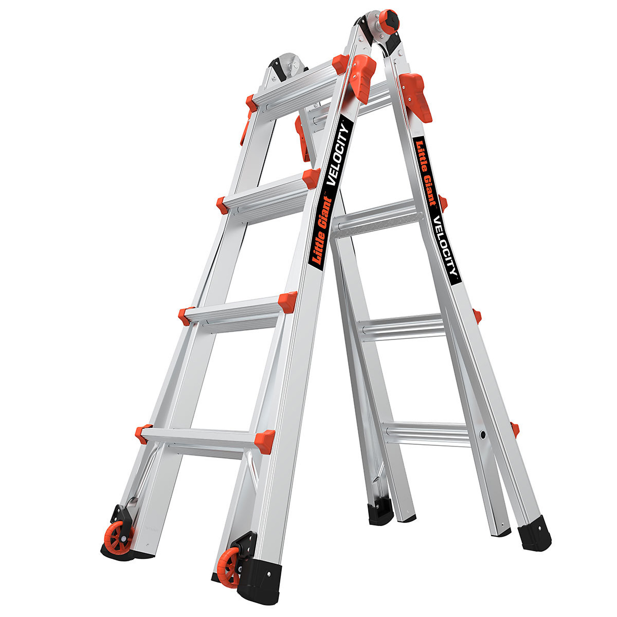 VELOCITY 17 Alum Articulated Extend Ladder, Height 17 ft, Capacity 300 lb, Material Aluminum, Model - Little Giant Ladder 15417-001