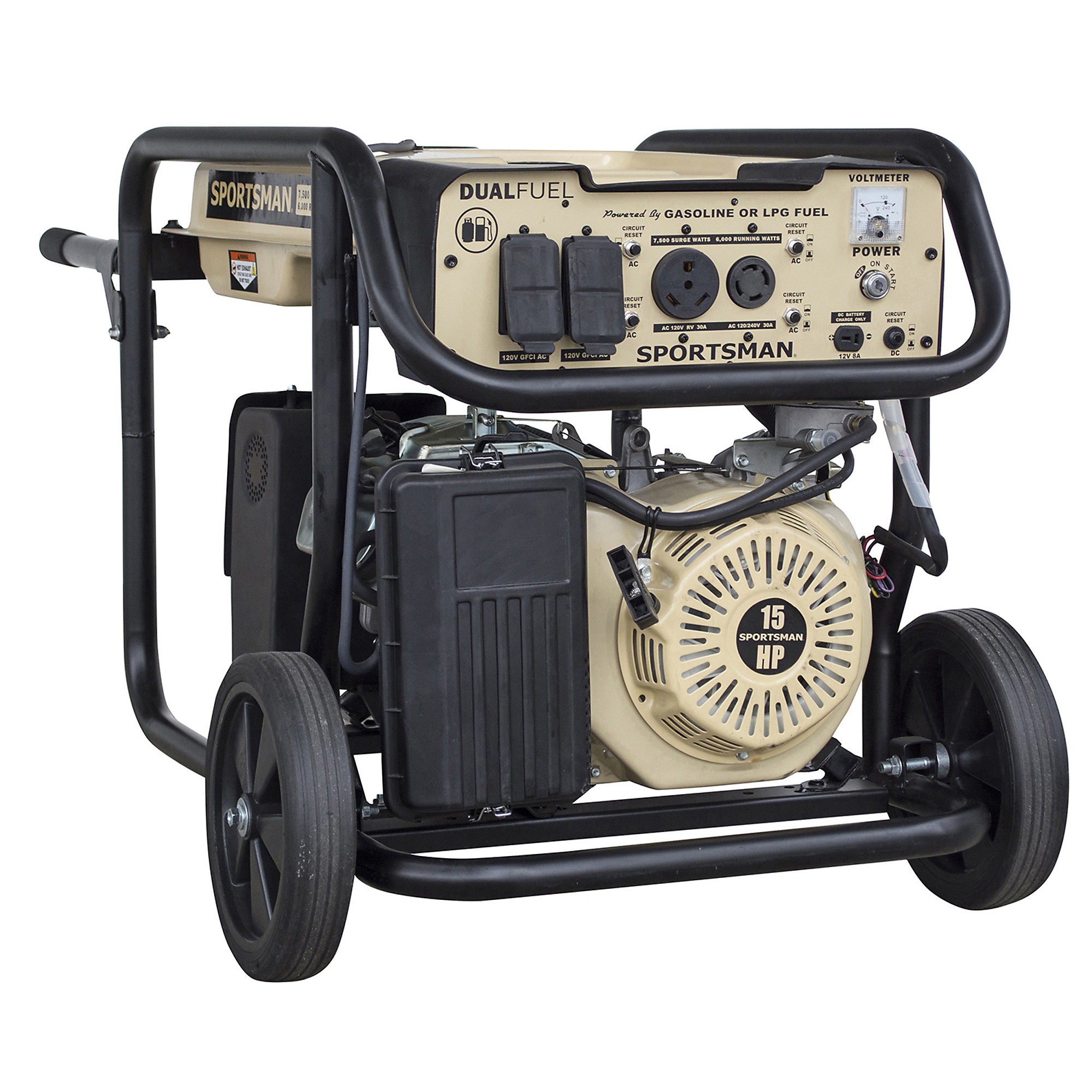 Sportsman, 7500 Watt Dual Fuel Generator, Voltage 120 Model GEN7500DF-SS