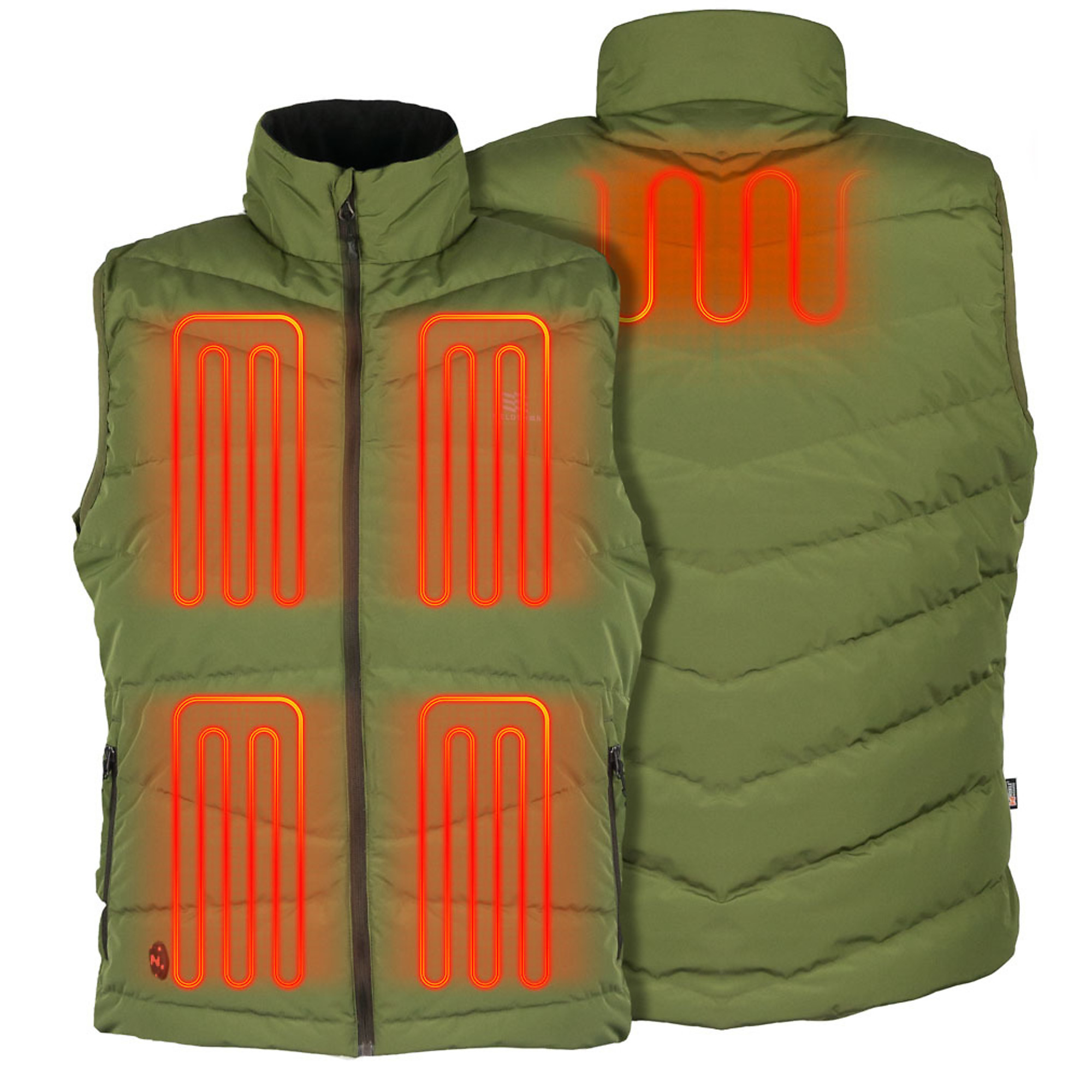 Fieldsheer, Men's Crest Heated Vest with 7.4v Battery, Size XL, Color Olive Green, Model MWMV16010522