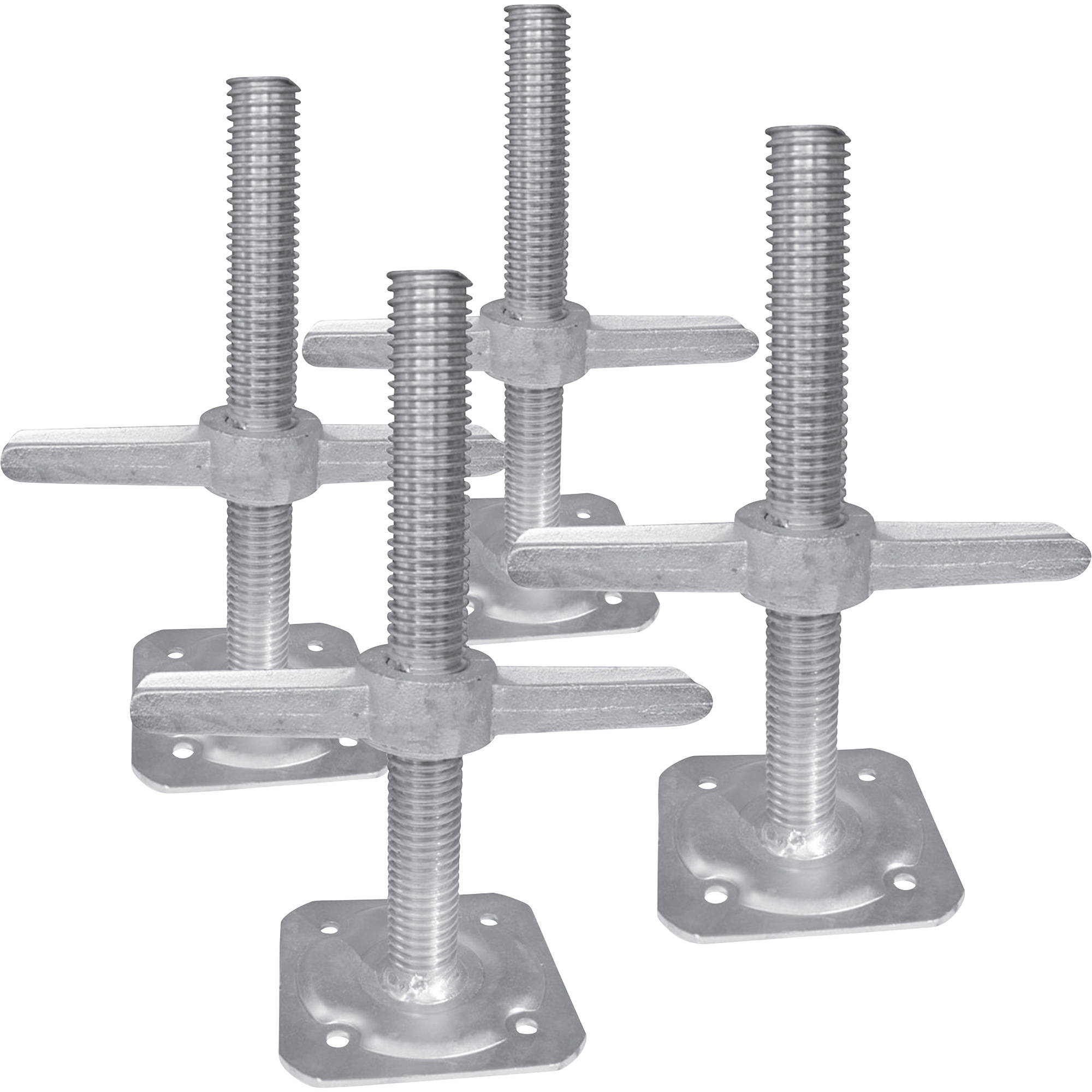 Metaltech Adjustable Leveling Jacks, 4-Pack, For Baker-Style Scaffolding, Model I-IBSJP12H4