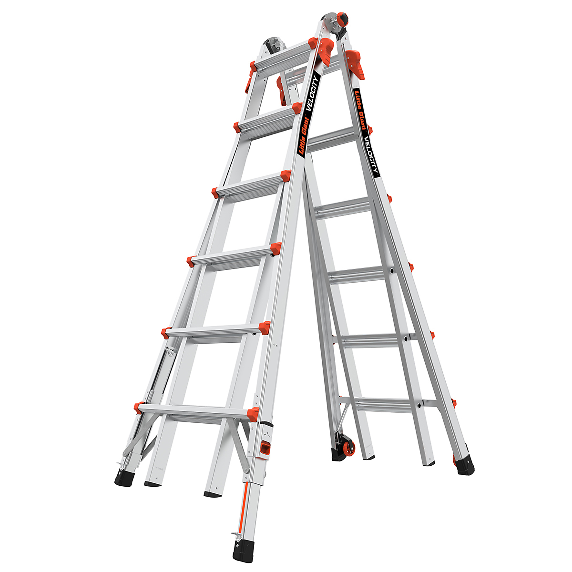 VELOCITY 26 Alum Articulated Ext. Ladder Levelers, Height 26 ft, Capacity 300 lb, Material Aluminum, Model - Little Giant Ladder 15426-801