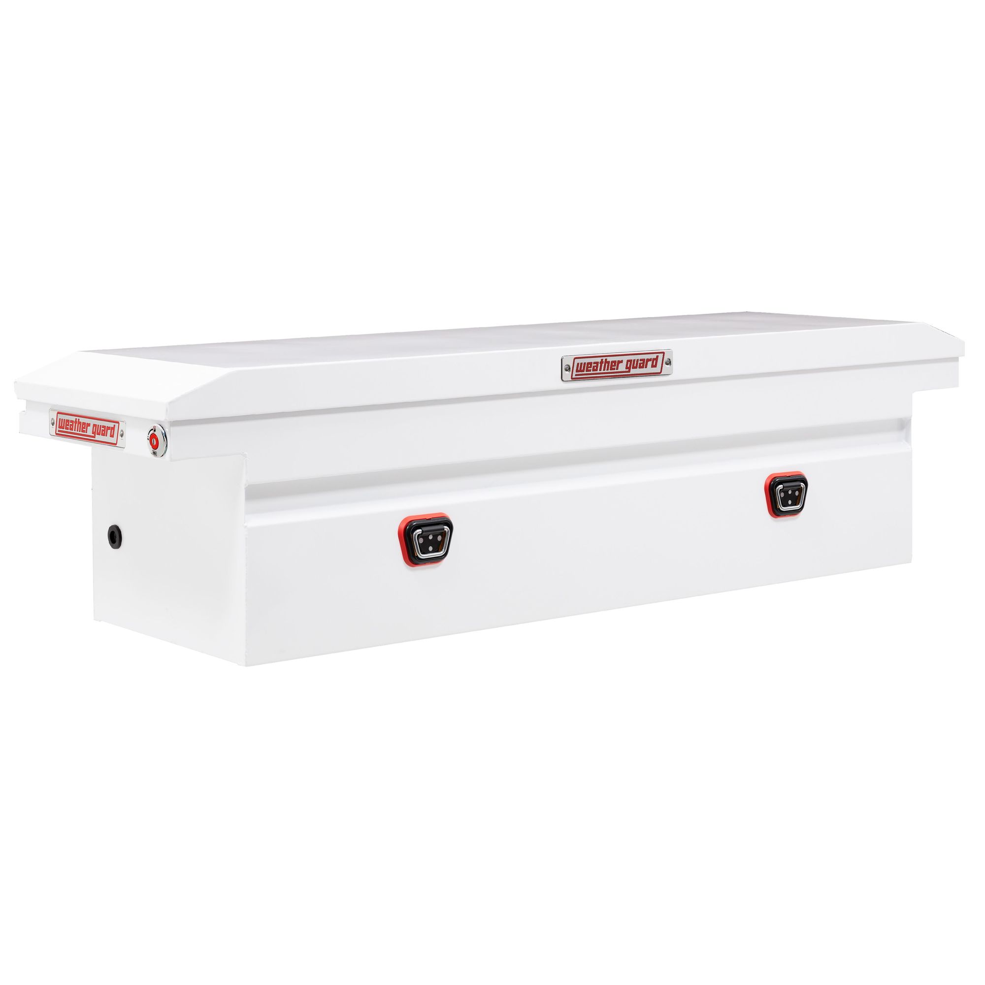 Weather Guard, 71Inch Saddle Box, Steel, Full Low Profile, White, Width 72 in, Material Steel, Color Finish Glossy White, Model 120-3-04