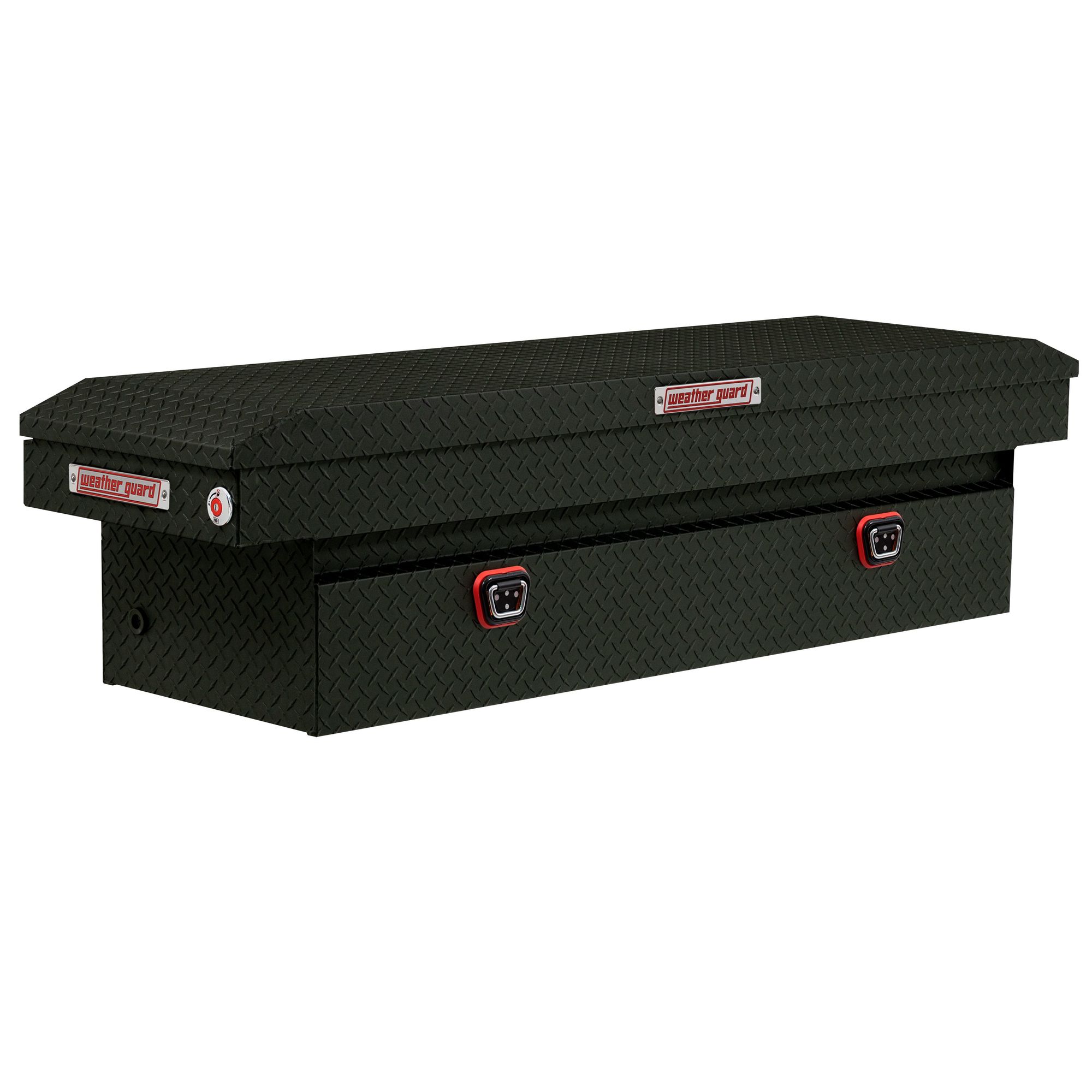 Weather Guard, 71Inch L Saddle Box, Full Standard, Width 72 in, Material Aluminum, Color Finish Textured Matte Black, Model 127-52-04