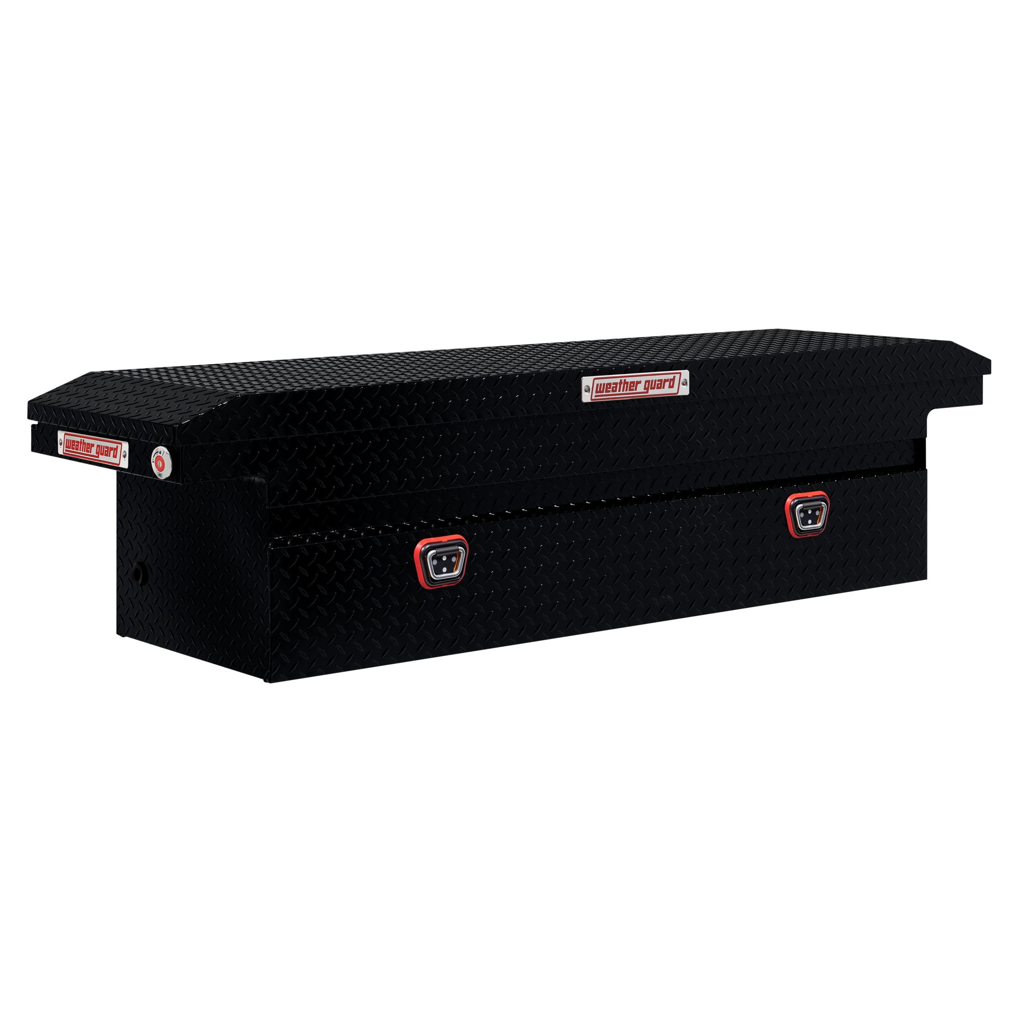 Weather Guard, 71Inch L Saddle Box, Low Profile, Width 72 in, Material Aluminum, Color Finish Gloss Black, Model 121-5-04