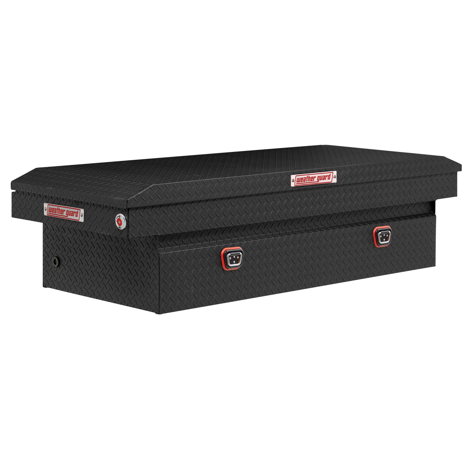 71Inch L Saddle Box, Full Extra Wide, Width 72 in, Material Aluminum, Color Finish Textured Matte Black, Model - Weather Guard 117-52-04