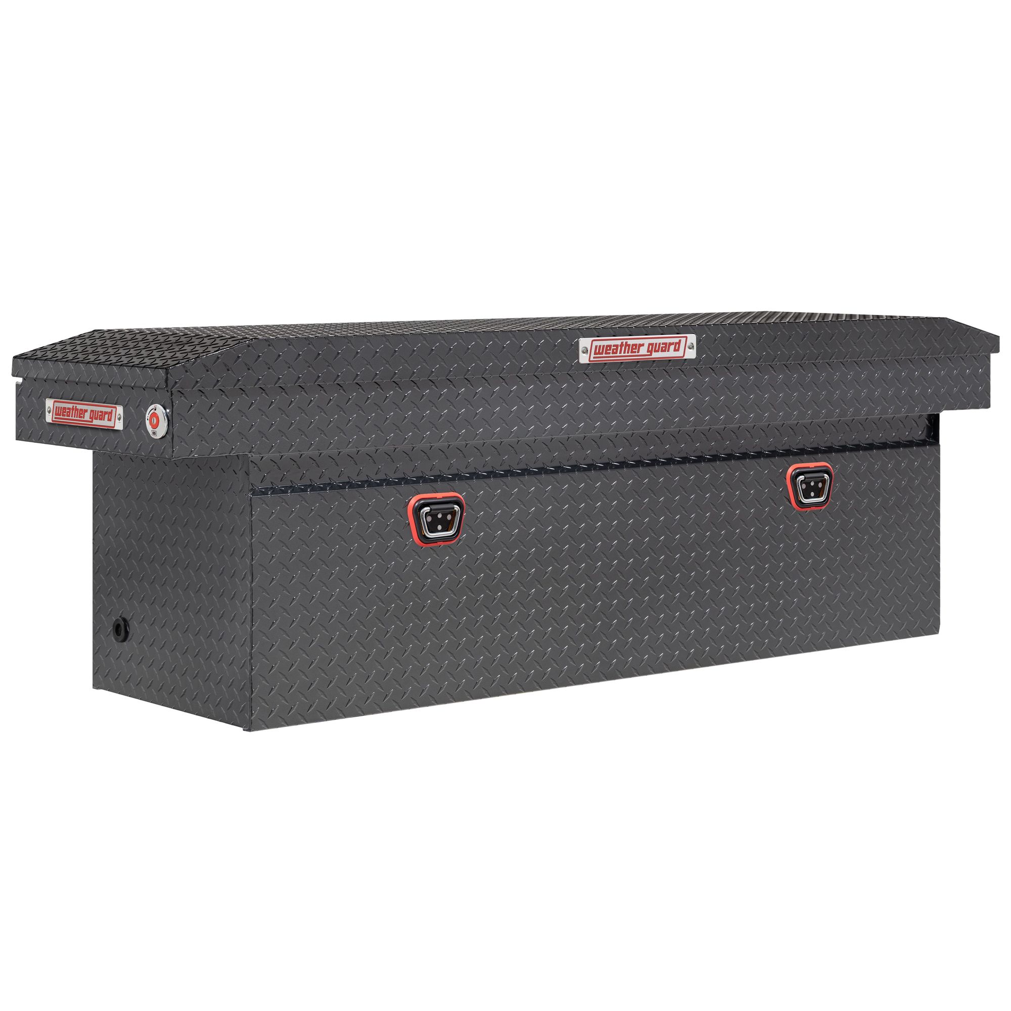 Weather Guard, 71Inch L Saddle Box, Full Deep, Width 72 in, Material Aluminum, Color Finish Gray, Model 123-6-04