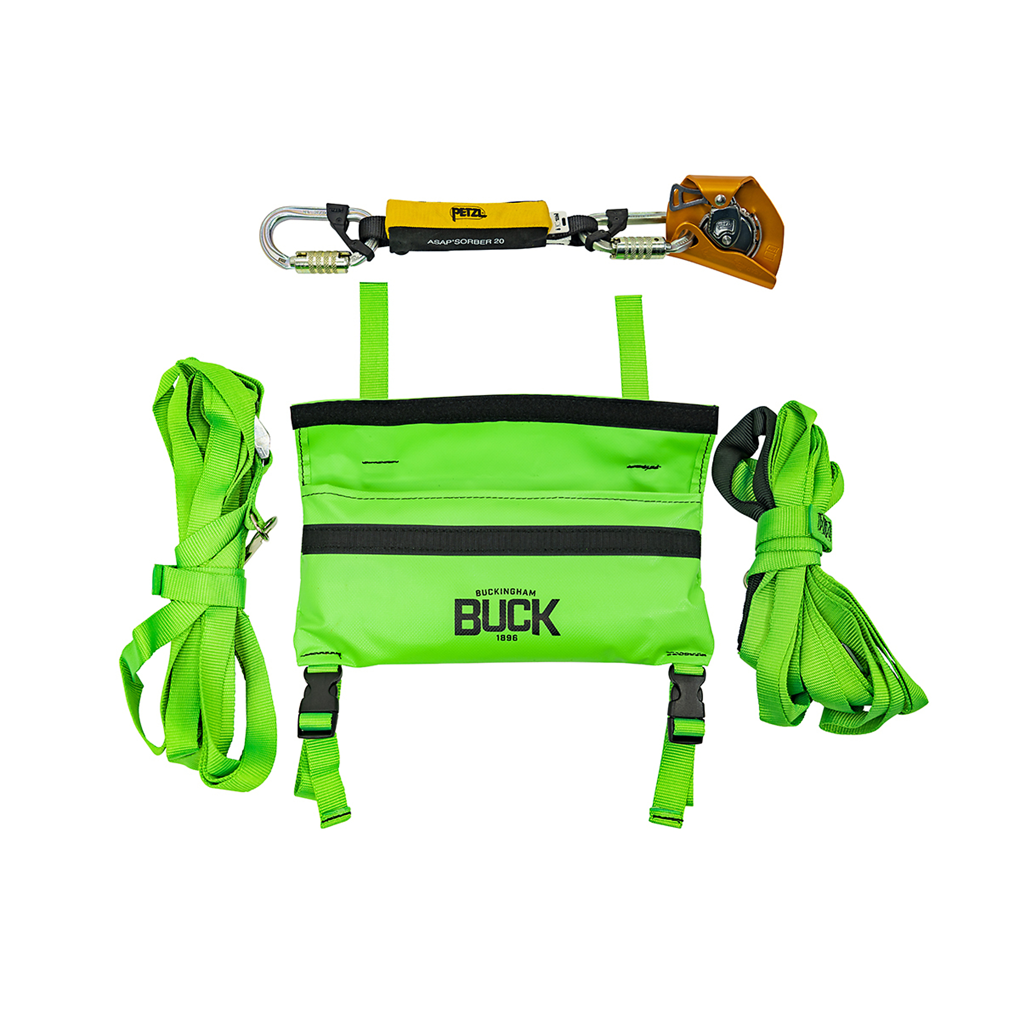 Little Giant Ladder, PETZL Ascender and ASAP'SORBER Bags with Straps, Material Aluminum, Model 11751