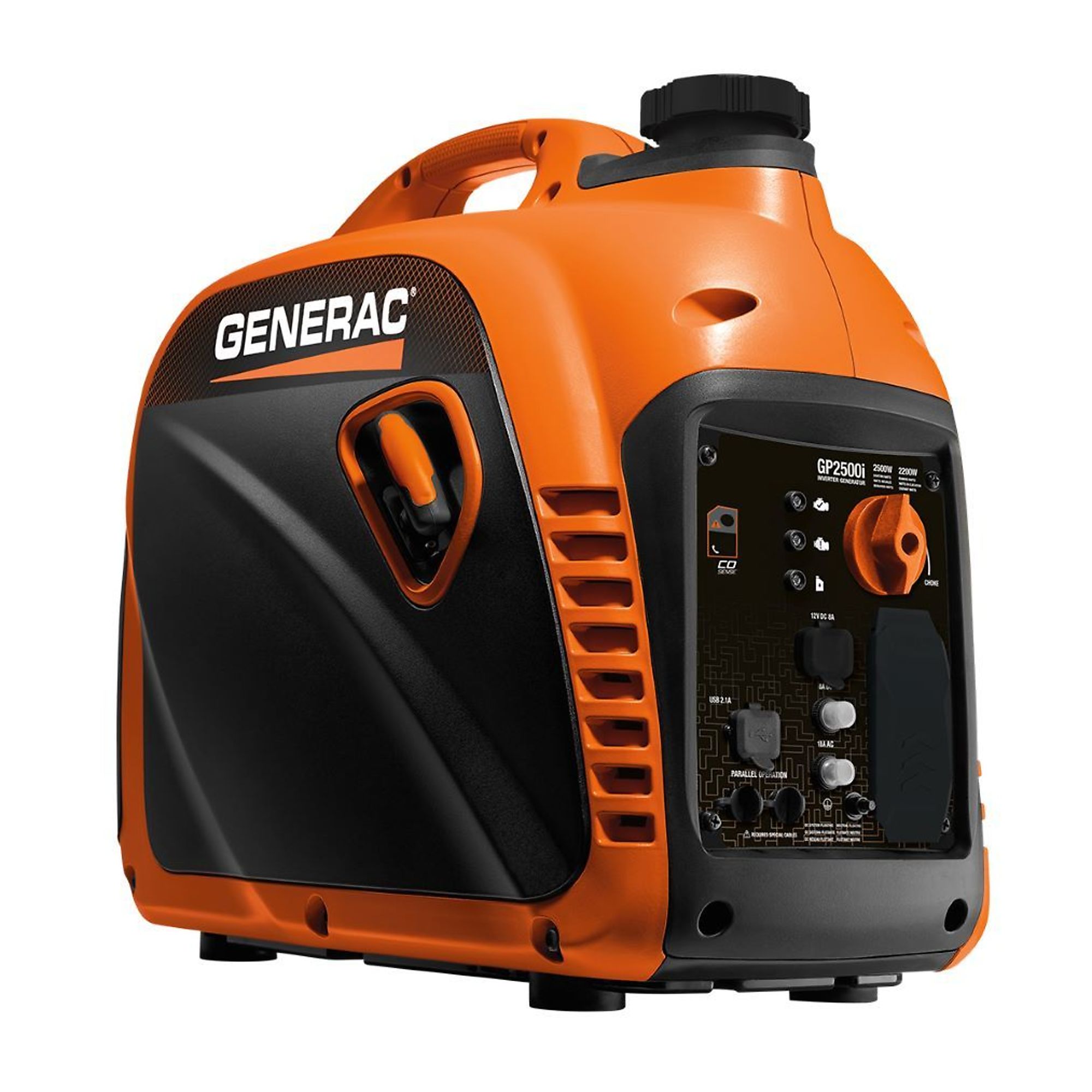 Generac, Inverter Generator, Surge Watts 2200 Rated Watts 2500 Voltage 120 Model GP2500i