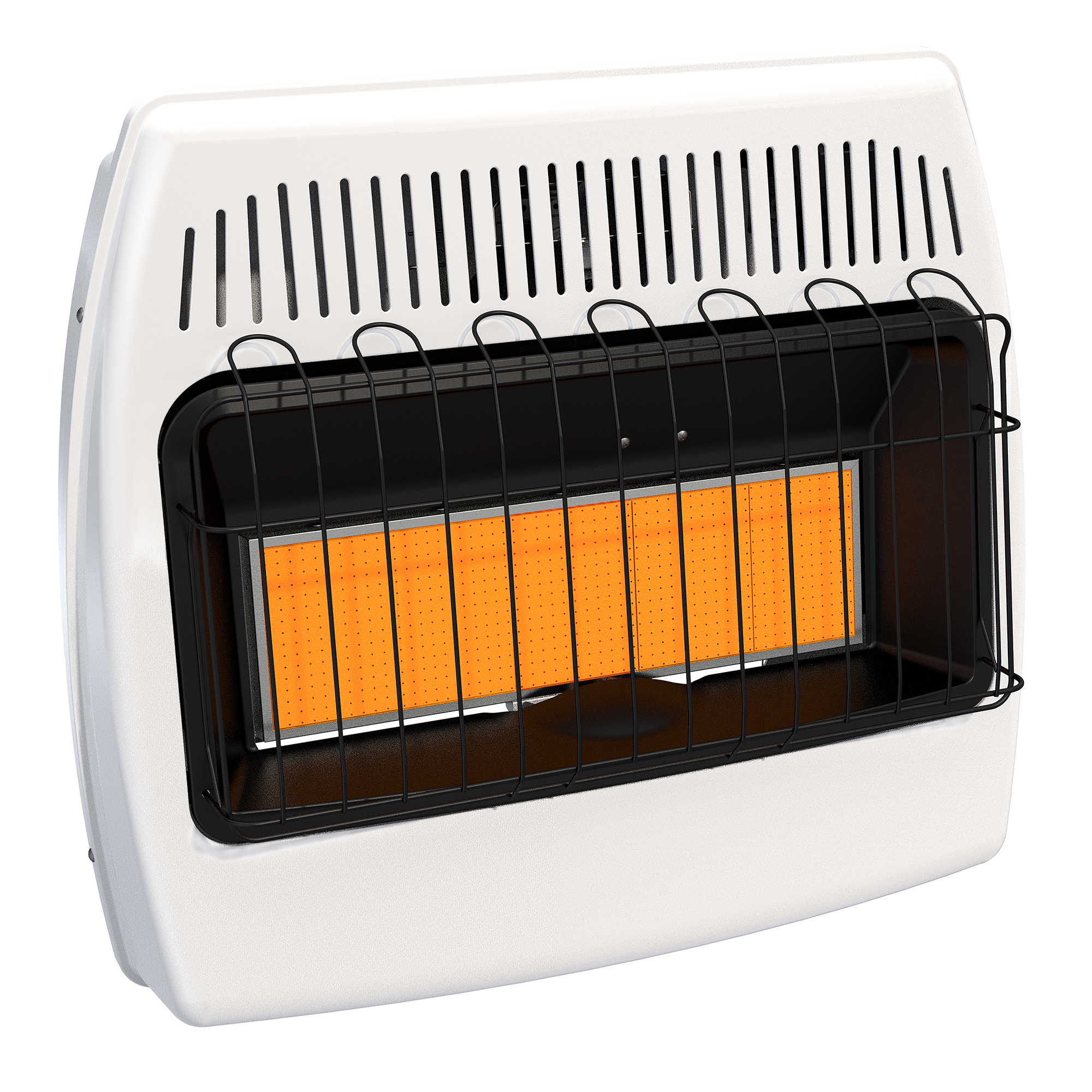 30K BTU NG Infrared Vent Free Wall Heater, Heat Output 30000 Btu/hour, Heating Capability 1000 ft², Fuel Type Natural Gas, Model - Dyna Glo IR30NMDG-1